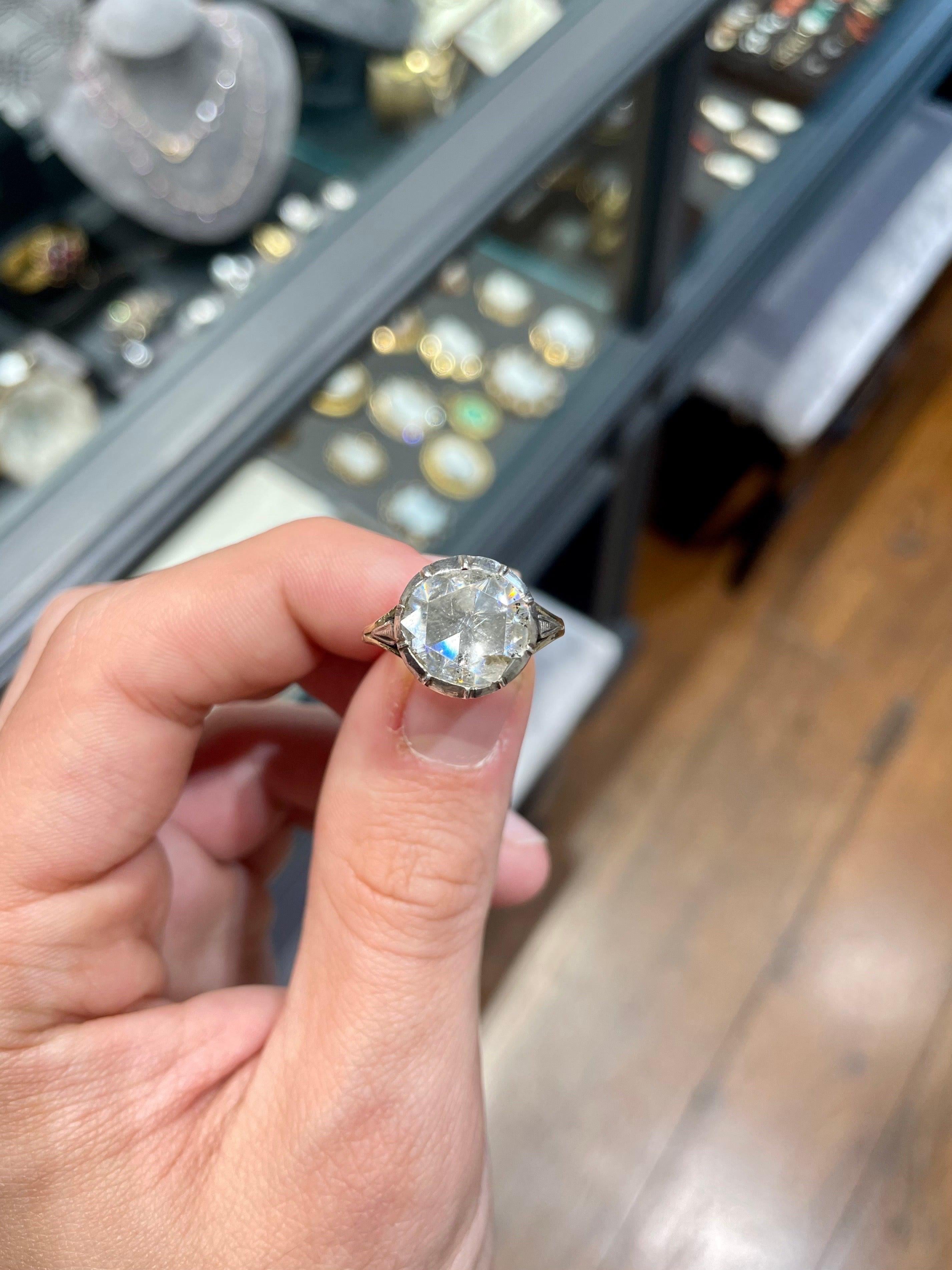 Georgian Antique Rose-Cut Diamond Ring Circa 1790 4