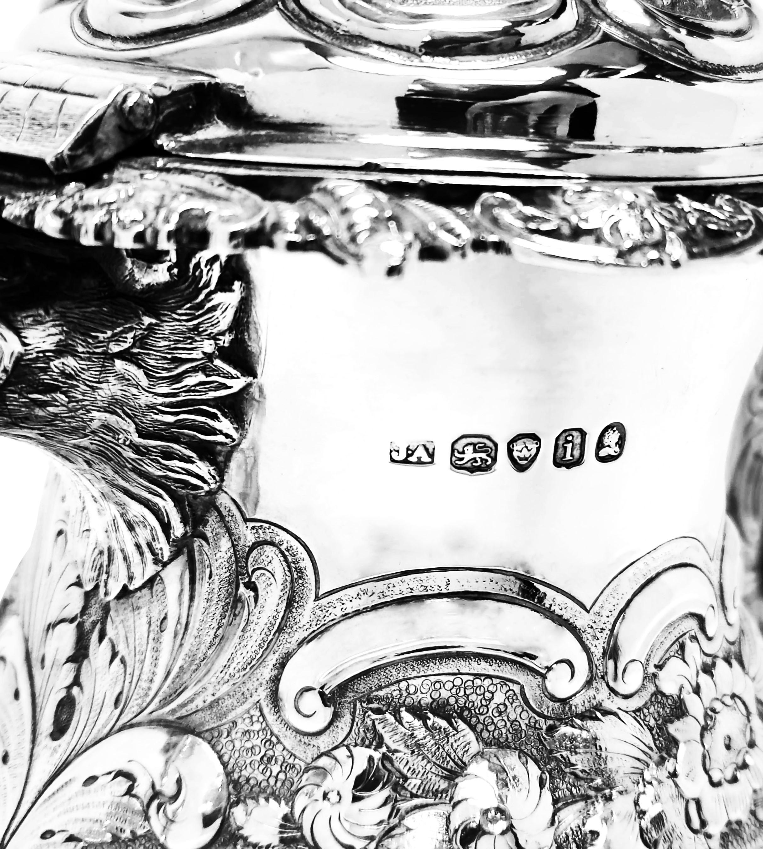 Sterling Silver Georgian Antique Silver 4 Piece Tea & Coffee Set 1824 Teapot Coffee Pot For Sale