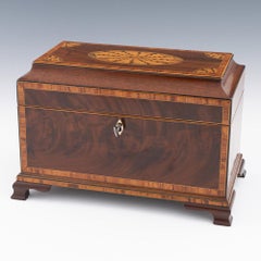 Antike georgische Teedose mit Muscheleinlage um 1810