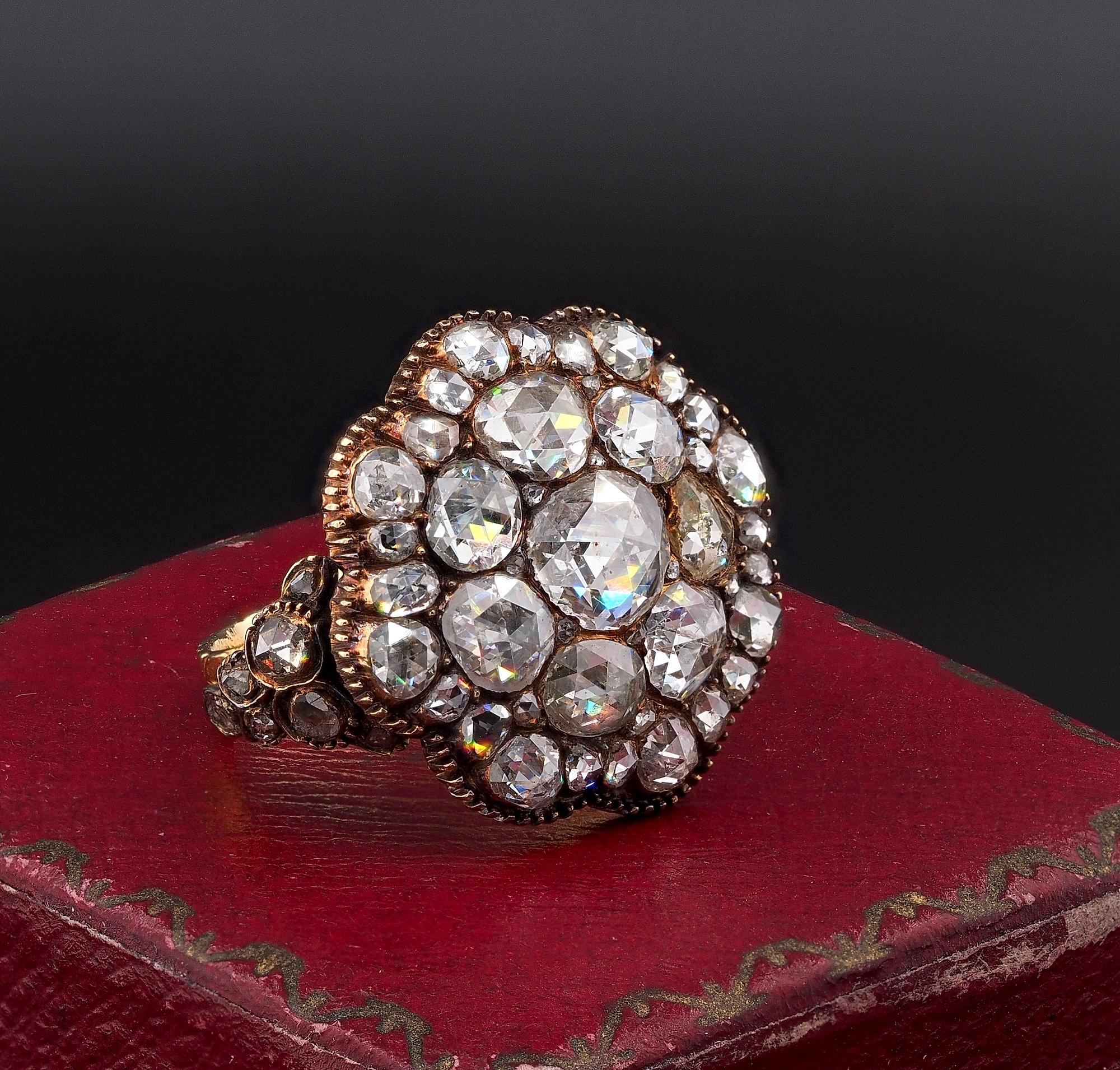 Georgian approx 4.50 Ct Rose Cut Diamond ring For Sale 1