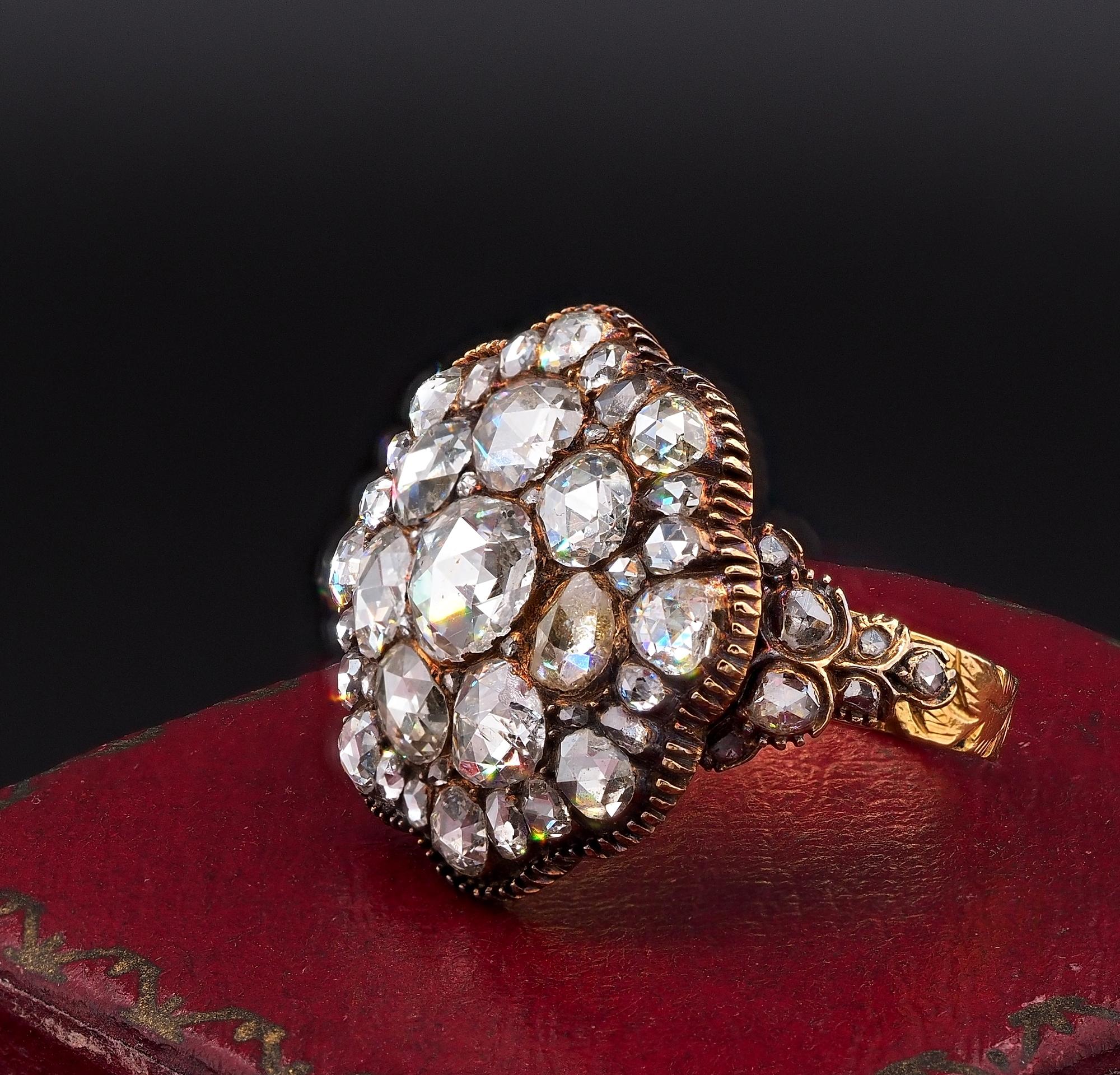 Georgian approx 4.50 Ct Rose Cut Diamond ring For Sale 3
