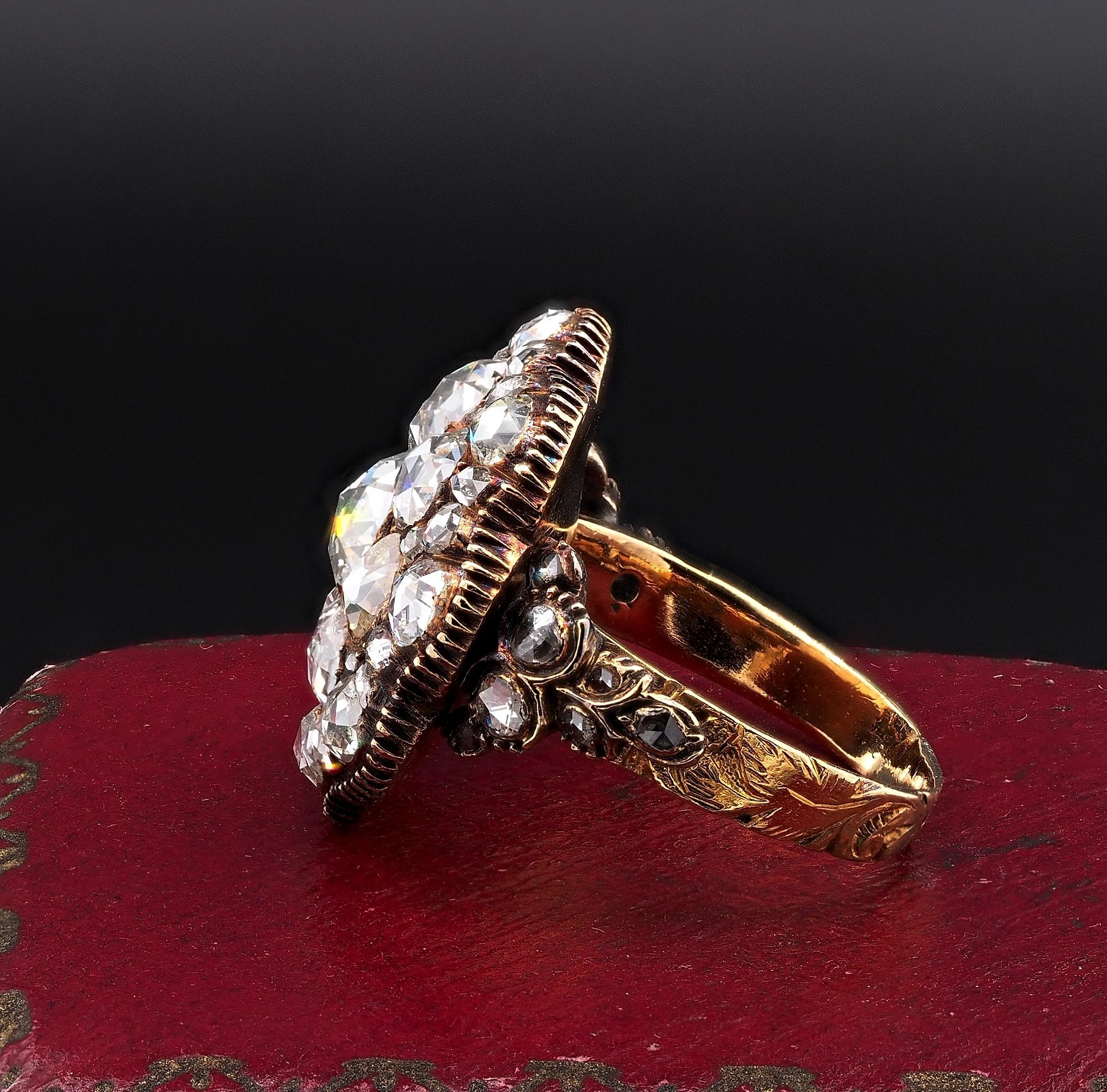 Georgian approx 4.50 Ct Rose Cut Diamond ring For Sale 5