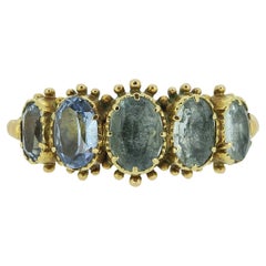 Georgian Aquamarine Five-Stone Ring