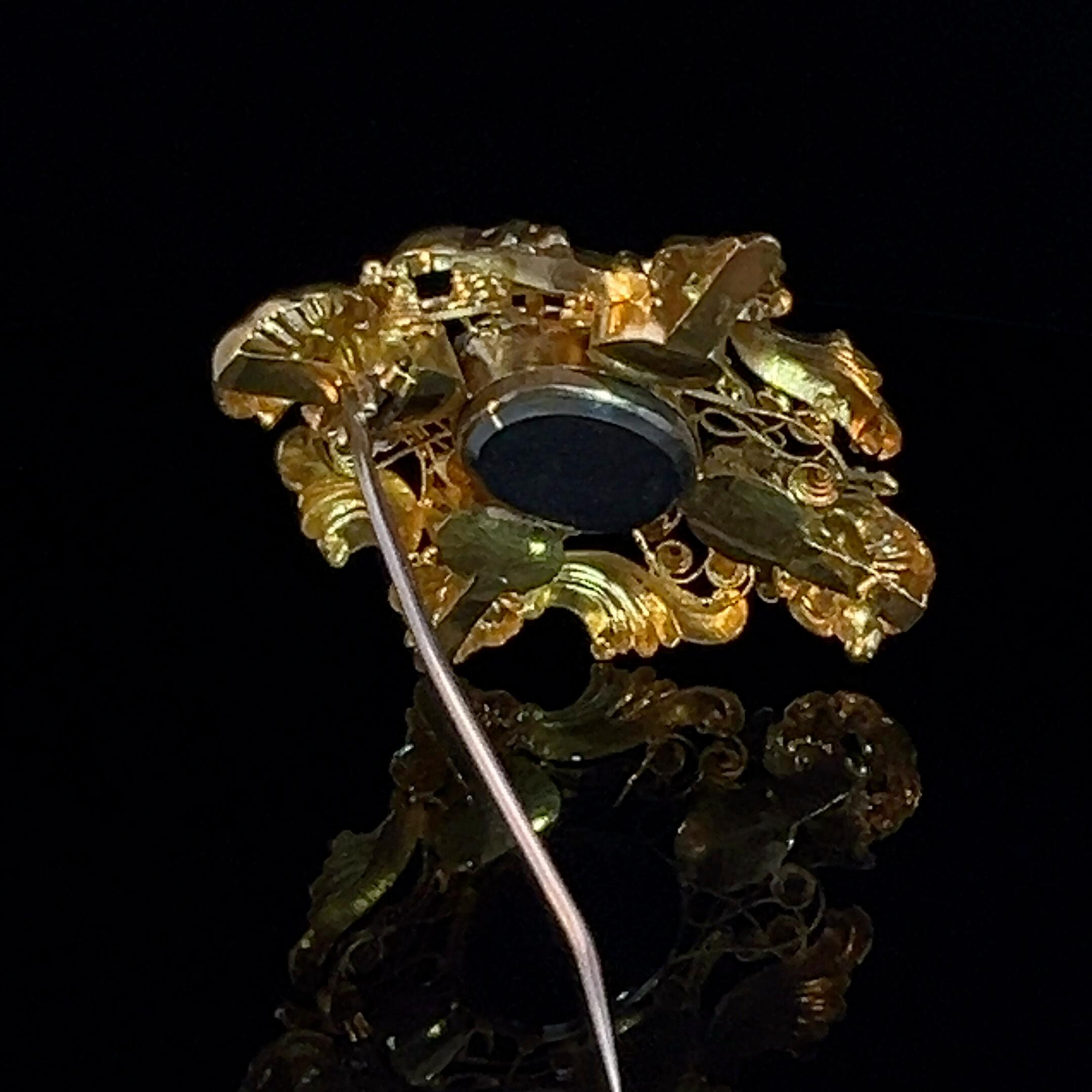 Georgian Aquamarine Set Brooch Circa 1830's For Sale 1