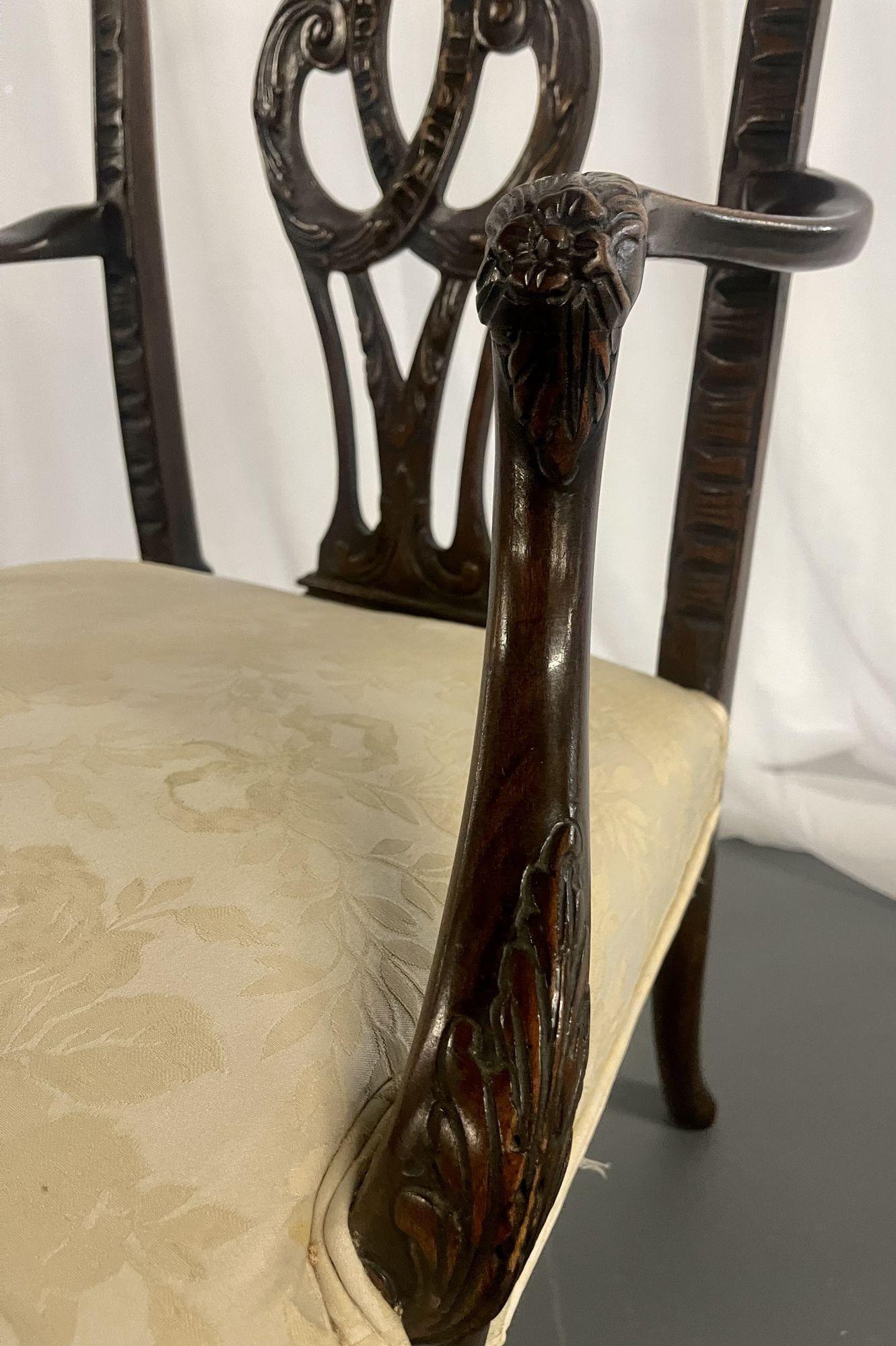 Mahogany Georgian Arm, Office Chair. Ball and Claw For Sale