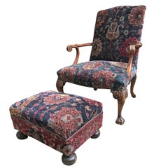 Antique Georgian Armchair with Footrest