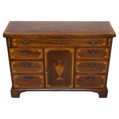 Used Georgian Bachelors Chest Mahogany Inlay Bedside Cabinet 1820
