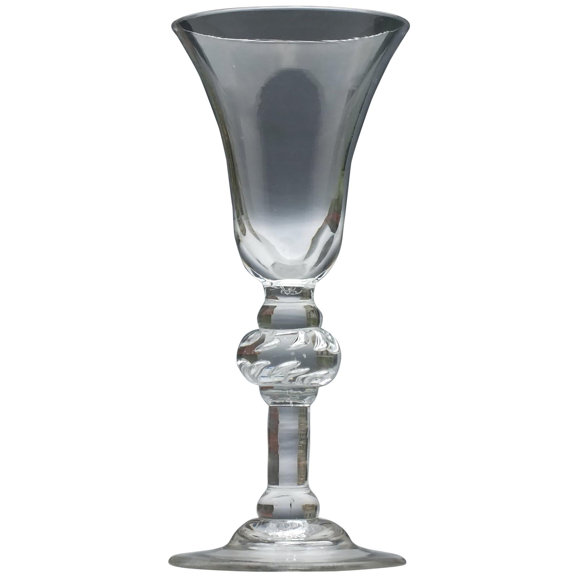 Georgian Baluster Stem Glass Goblet, circa 1730