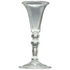 Antique Georgian Balustroid Gin Glass, circa 1740