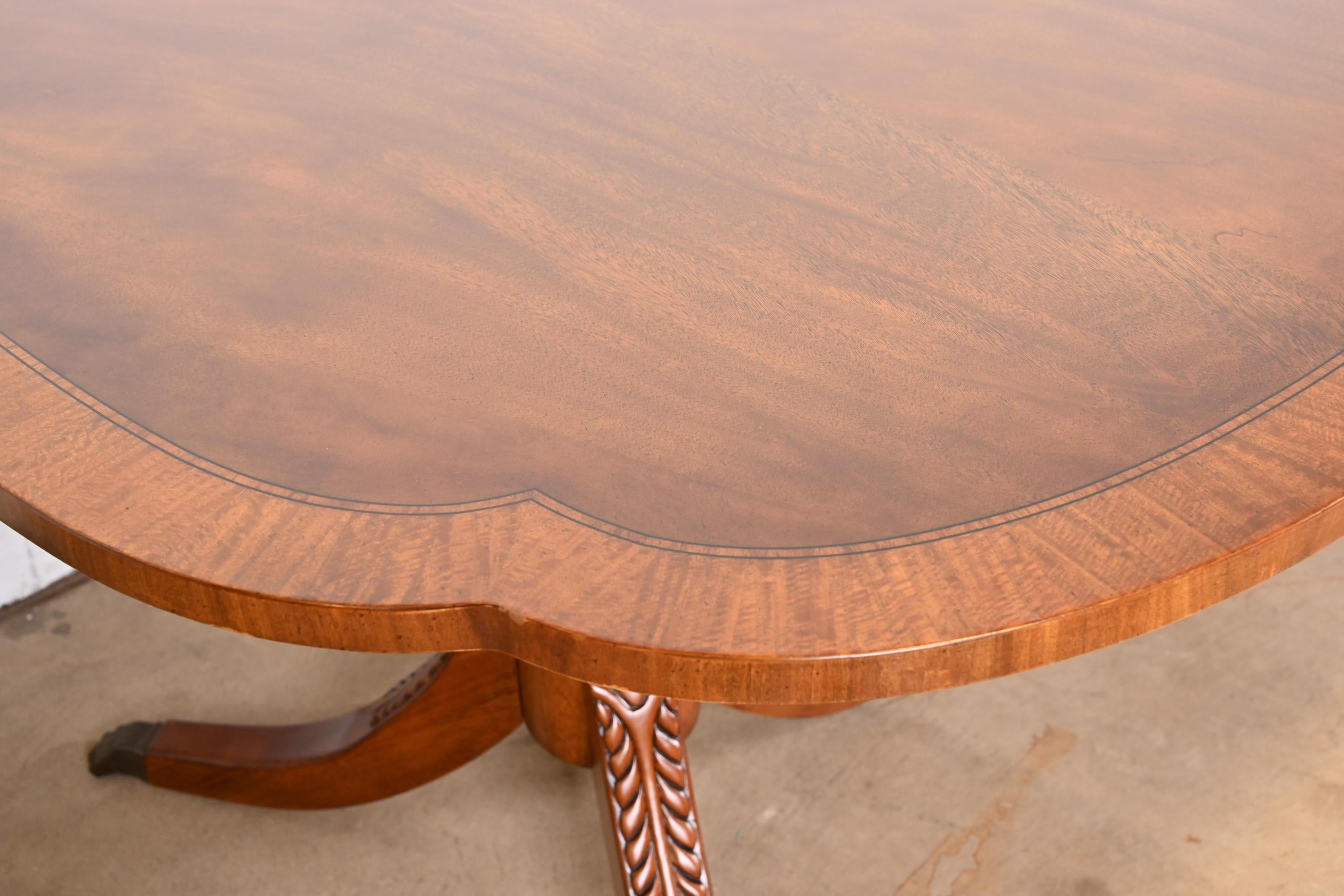 Georgian Banded Mahogany Double Pedestal Dining Table Attributed to Henredon 11