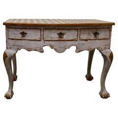 Georgian Baroque Bow Front Painted Console Side Table