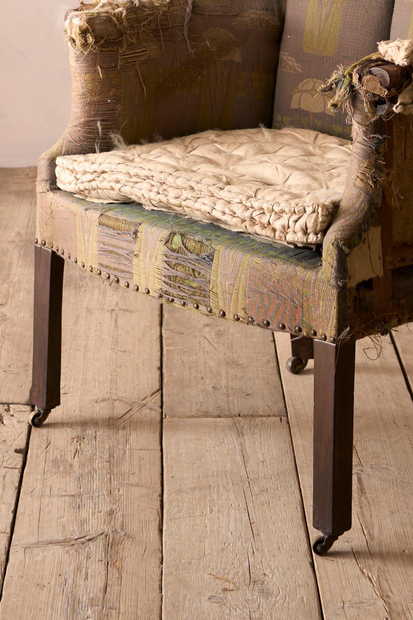 Upholstery Georgian barrel back armchair For Sale