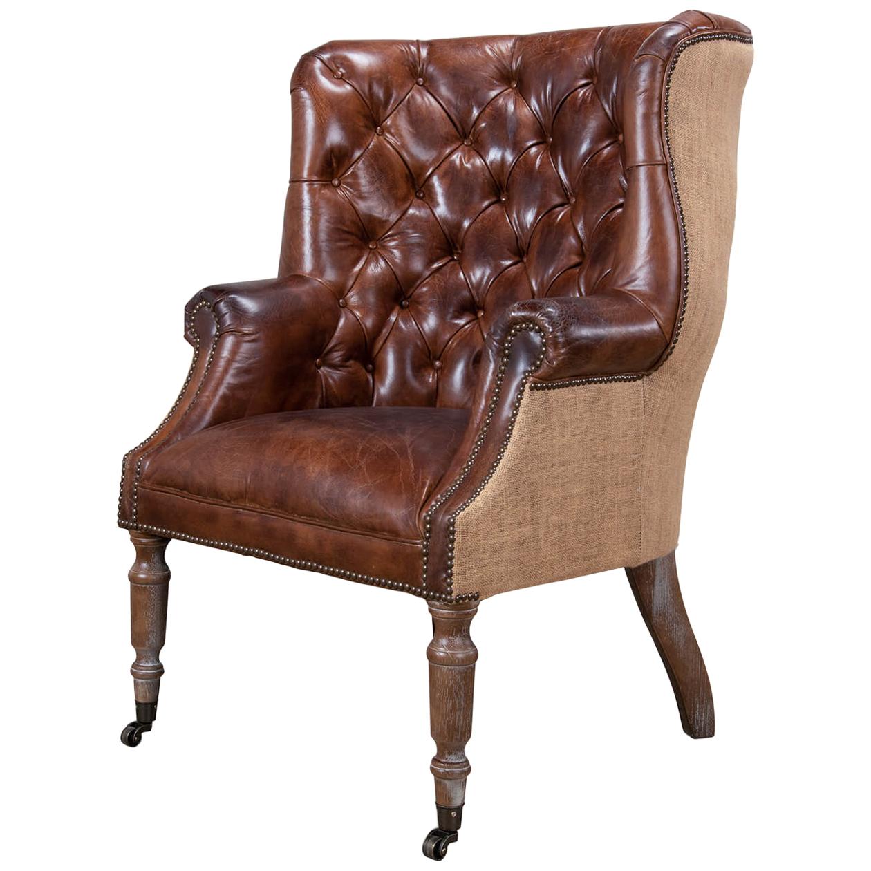 Georgian Barrel Back Jute Wingchair