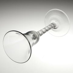 Georgian Bell Bowl Double Series Mercury Twist Wine Glass, circa 1750