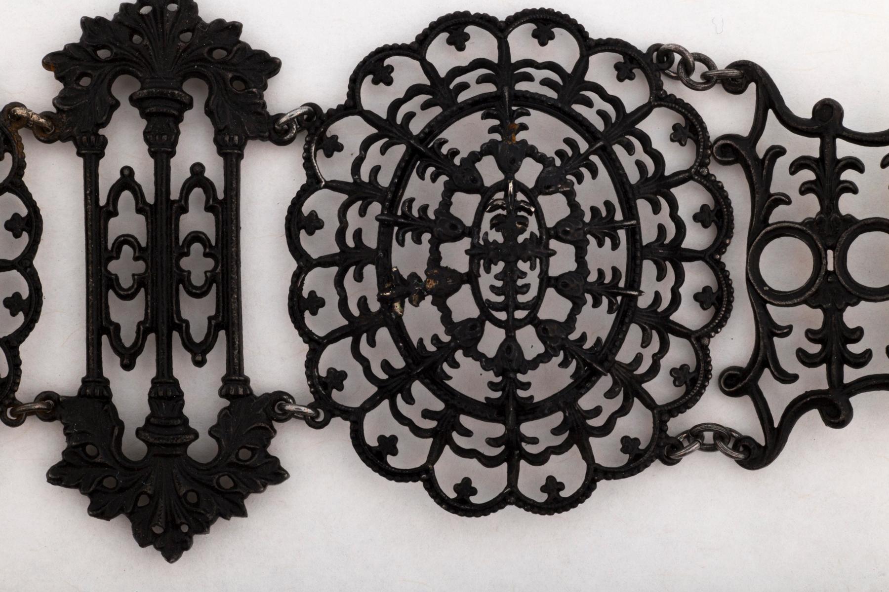 George IV Georgian Berlin Iron Button Bracelet Gothic Design