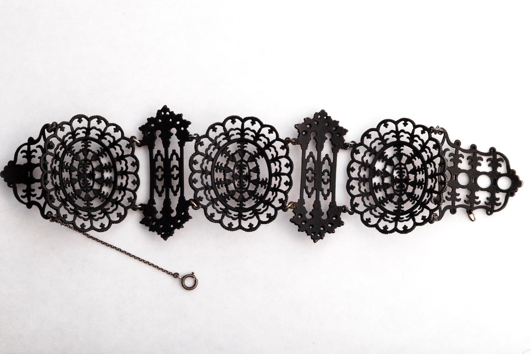 Georgian Berlin Iron Button Bracelet Gothic Design 1