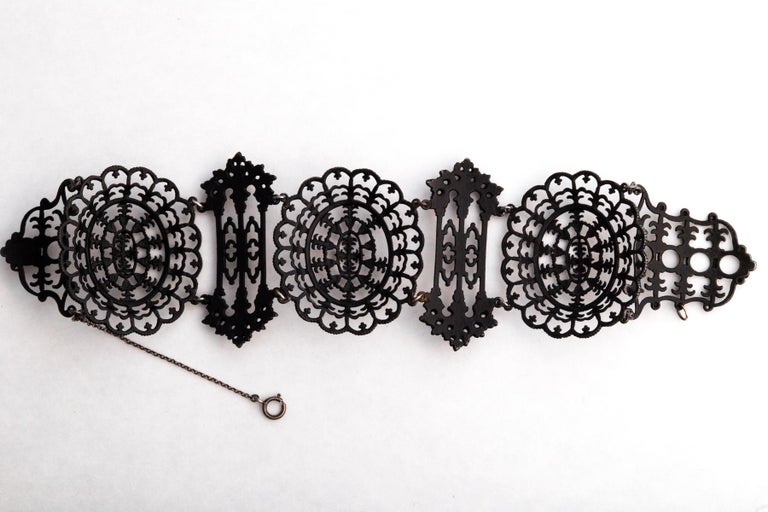 Georgian Berlin Iron Button Bracelet Gothic Design For Sale 1