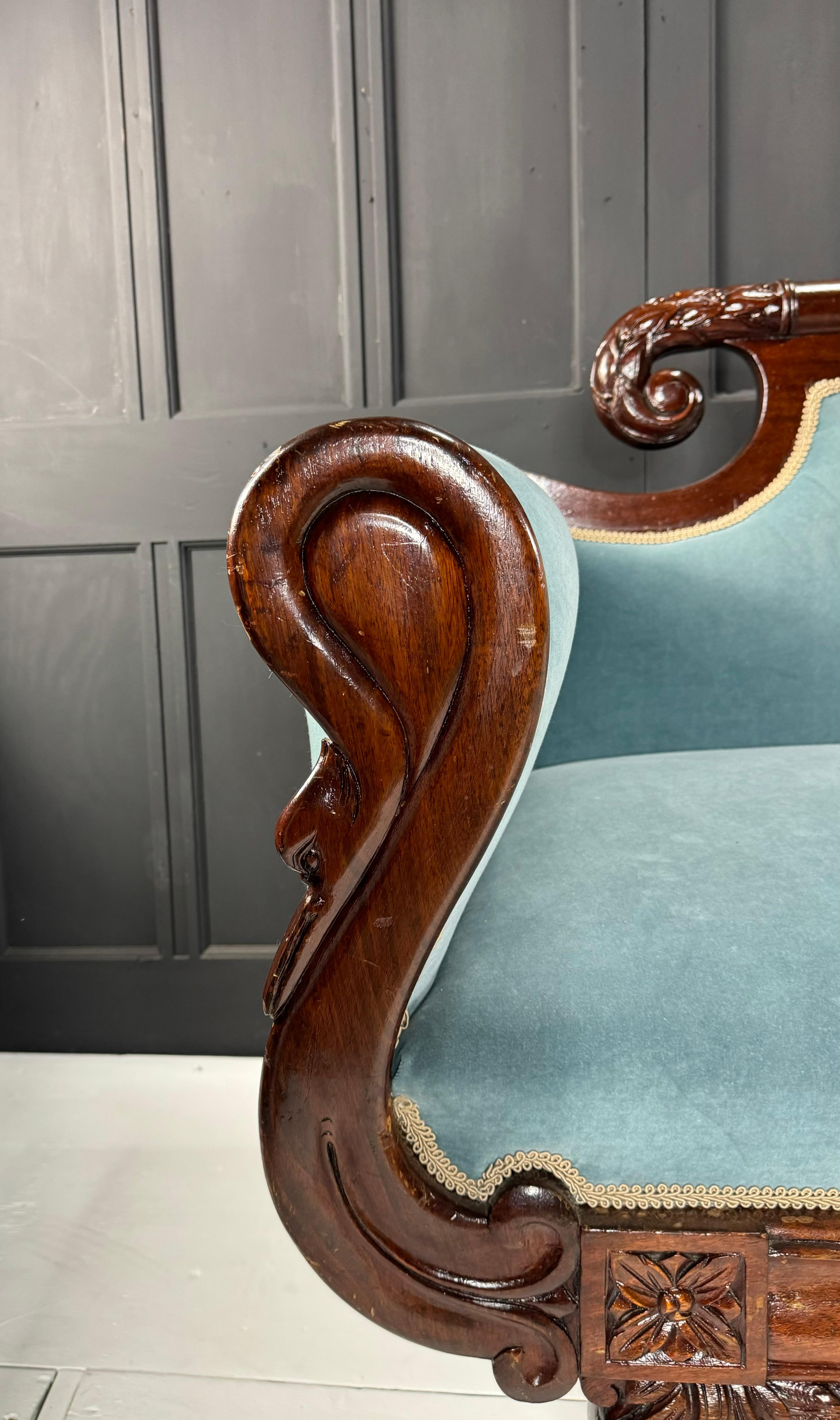 Tissu d'ameublement Settee Biedermeier géorgienne en vente