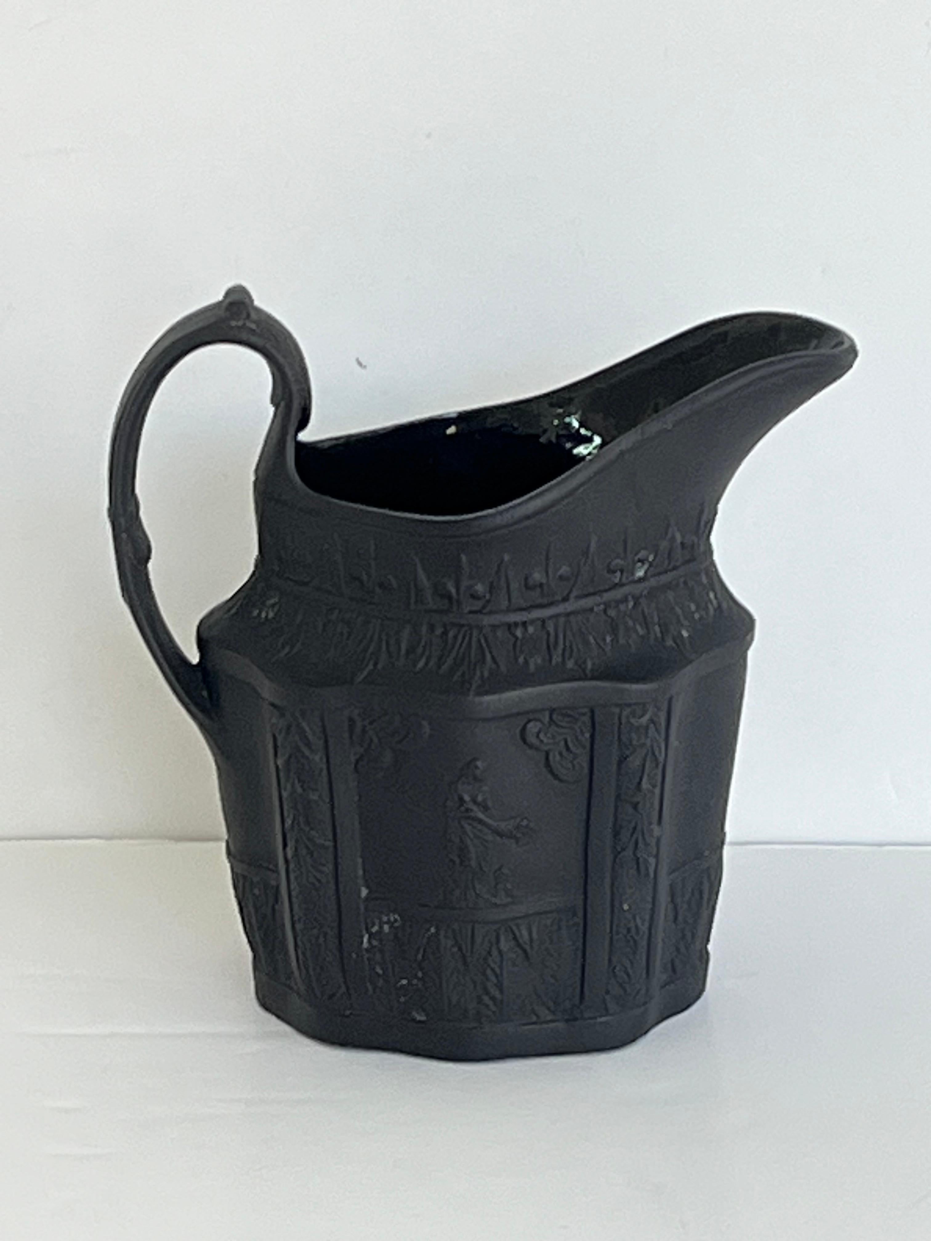 Georgianischer schwarzer Basaltkrug von Turner, Englisch um 1800 im Angebot 2