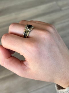 Georgian Black Enamel and Pearl 18 Carat Gold Mourning Ring