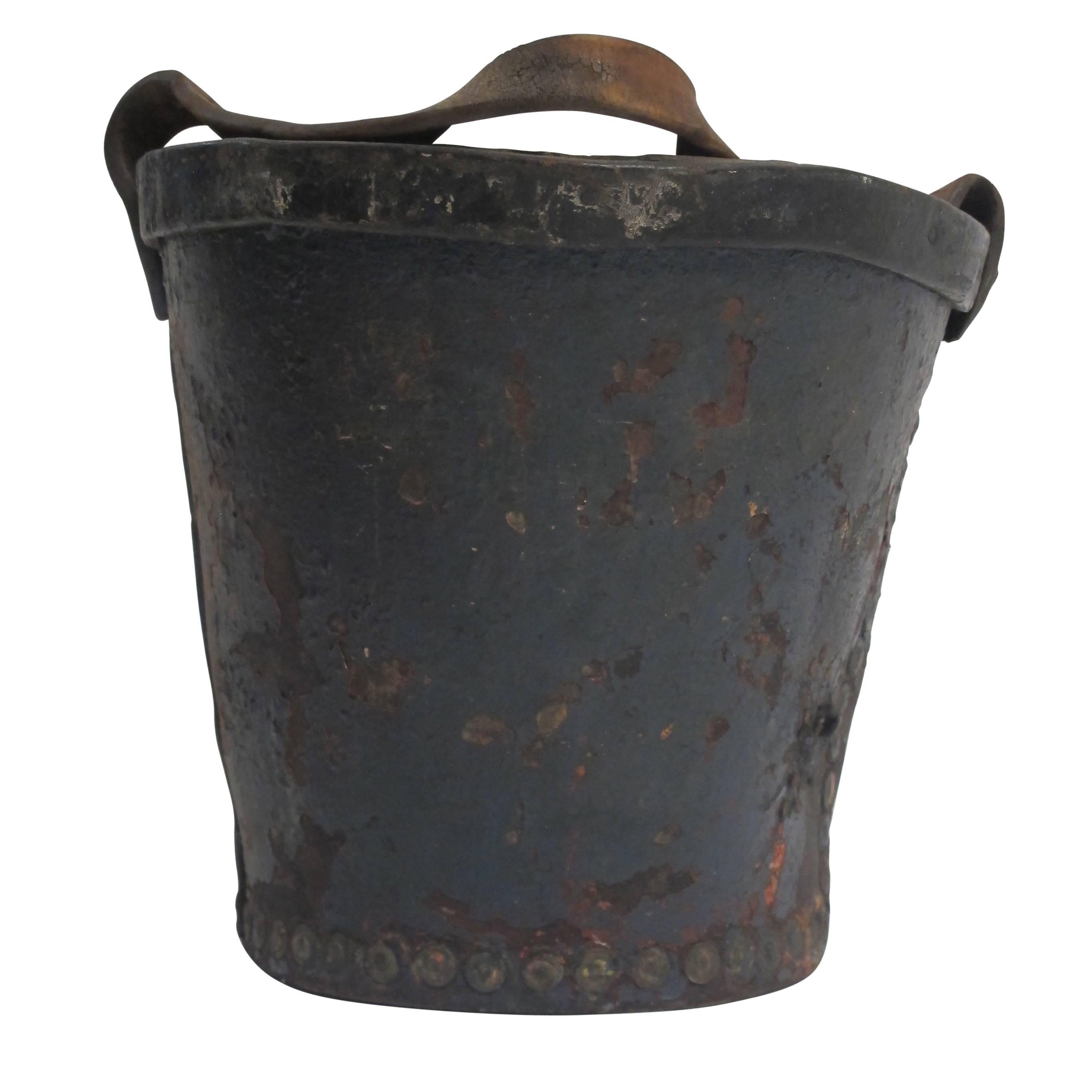 Georgian Black Leather Fire Bucket, English, 19th Century 3