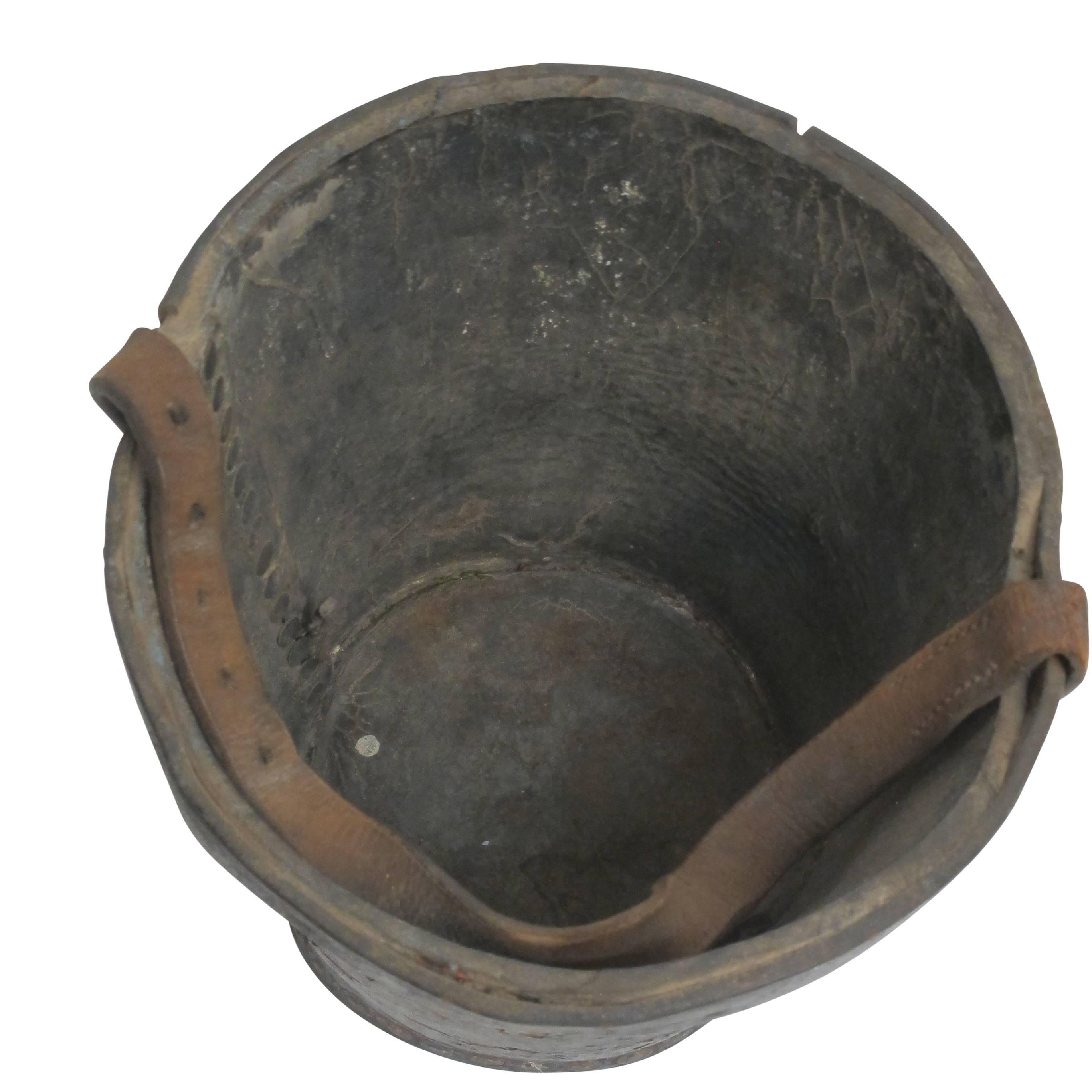 Georgian Black Leather Fire Bucket, English, 19th Century 4