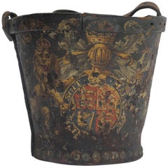 Georgian Black Leather Fire Bucket, English, 19th Century