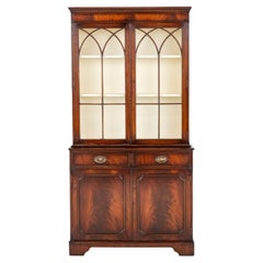 Vintage Georgian Bookcase Mahogany Gothic Astragal Glazing