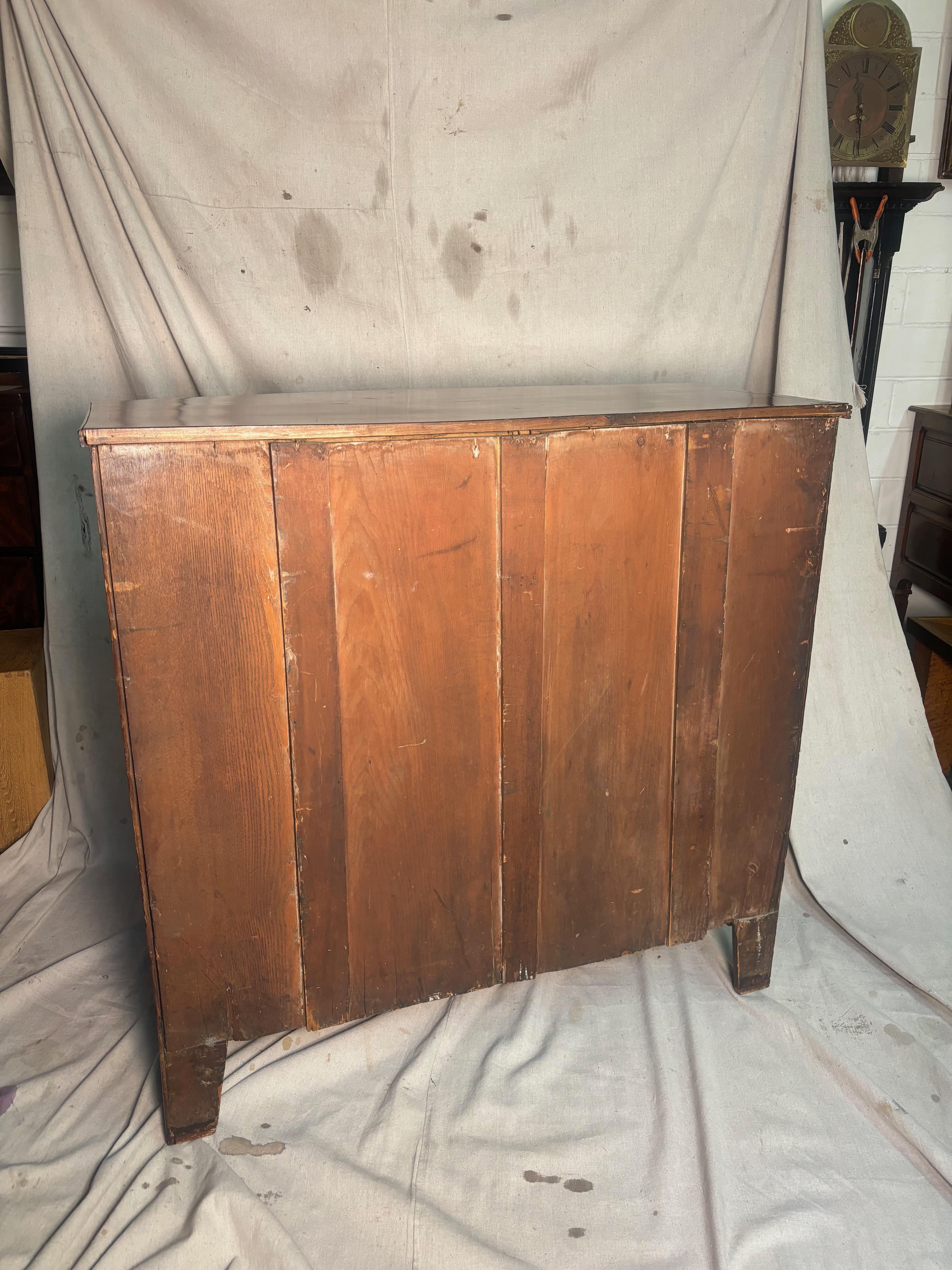 Mahogany Georgian Bow Chested Chest of Drawers For Sale