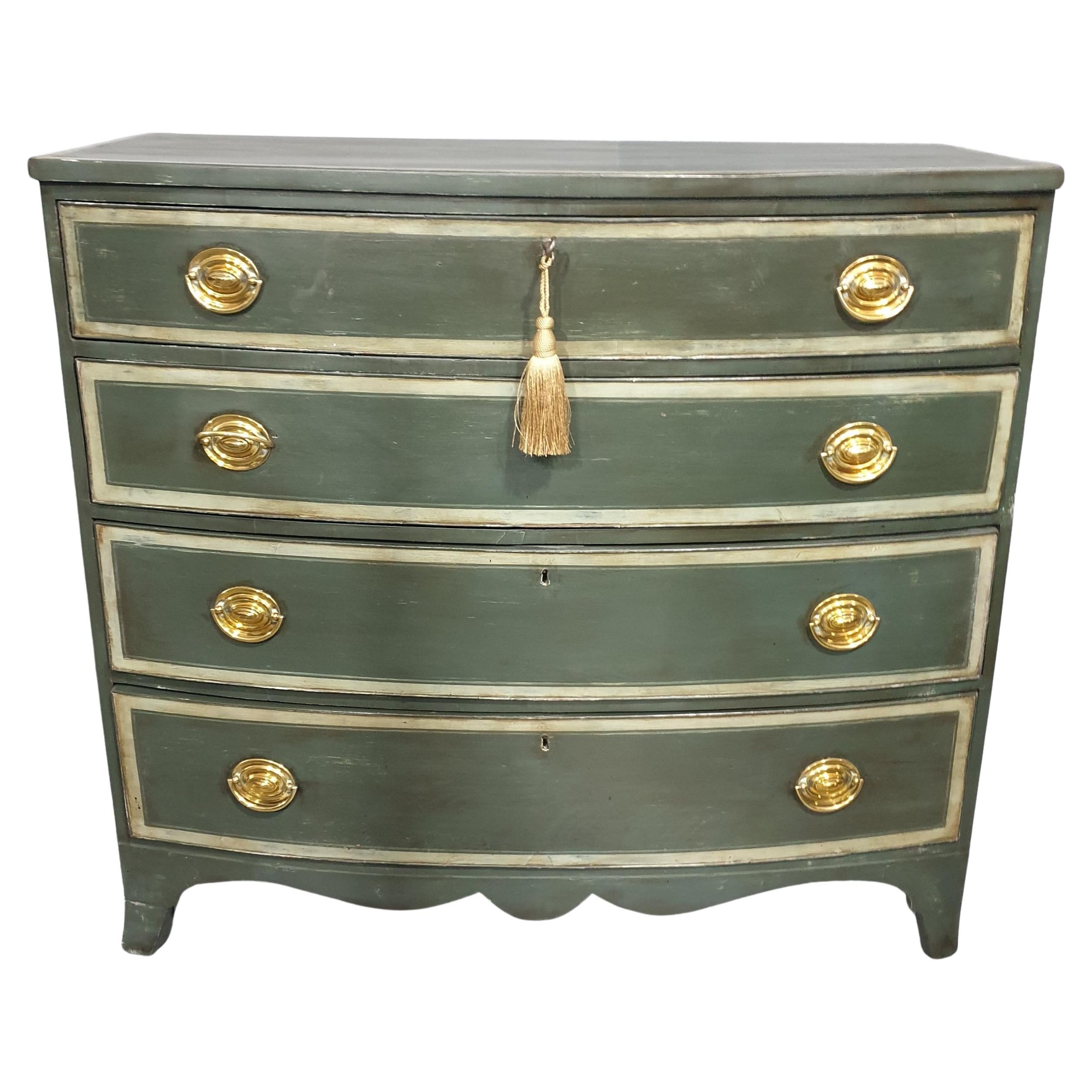 Georgian Bow Front Painted Chest of Drawers