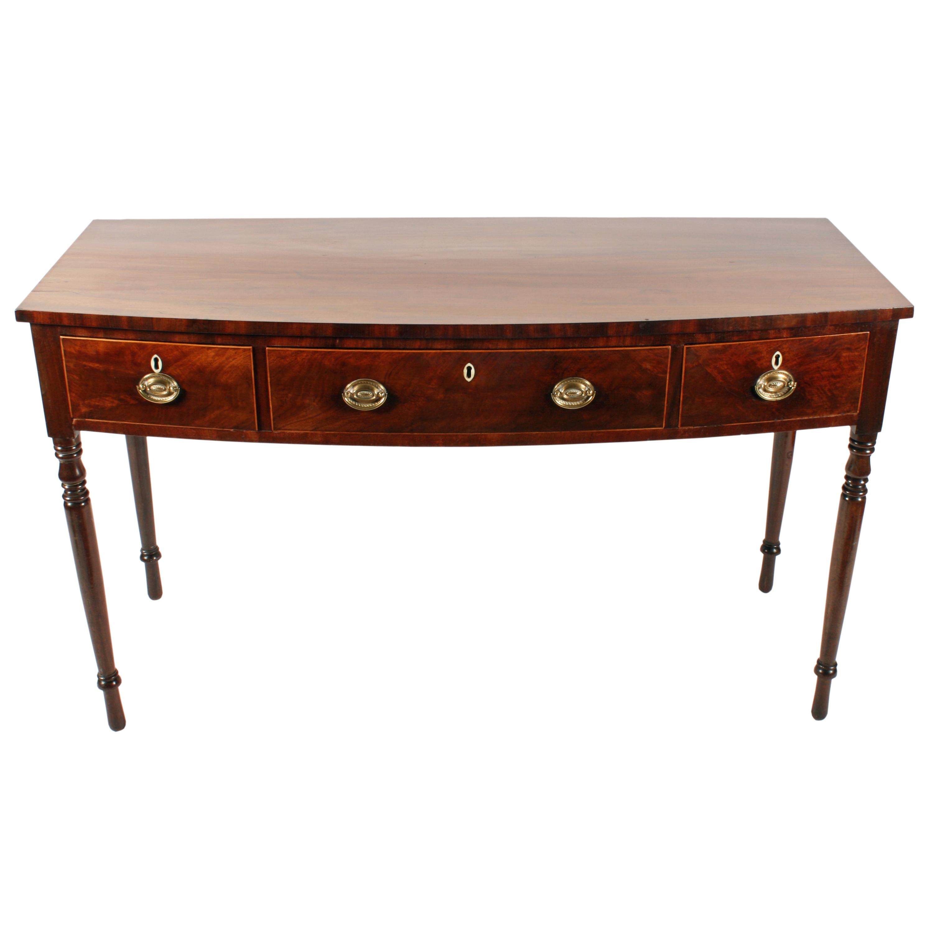 English Georgian Bow Front Side Table For Sale