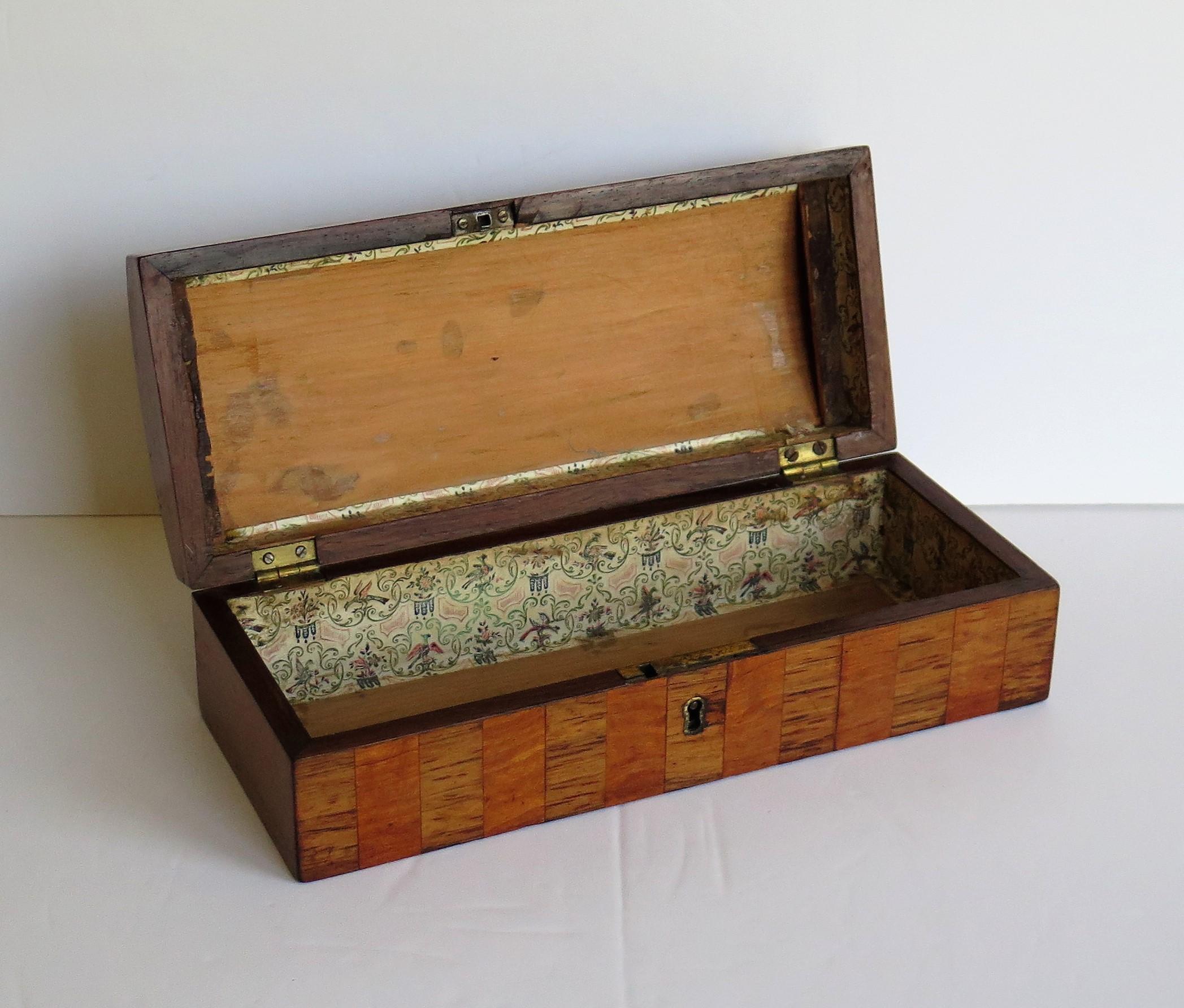 Georgian Box with Domed Lid Cross Banded hardwood, circa 1810 3