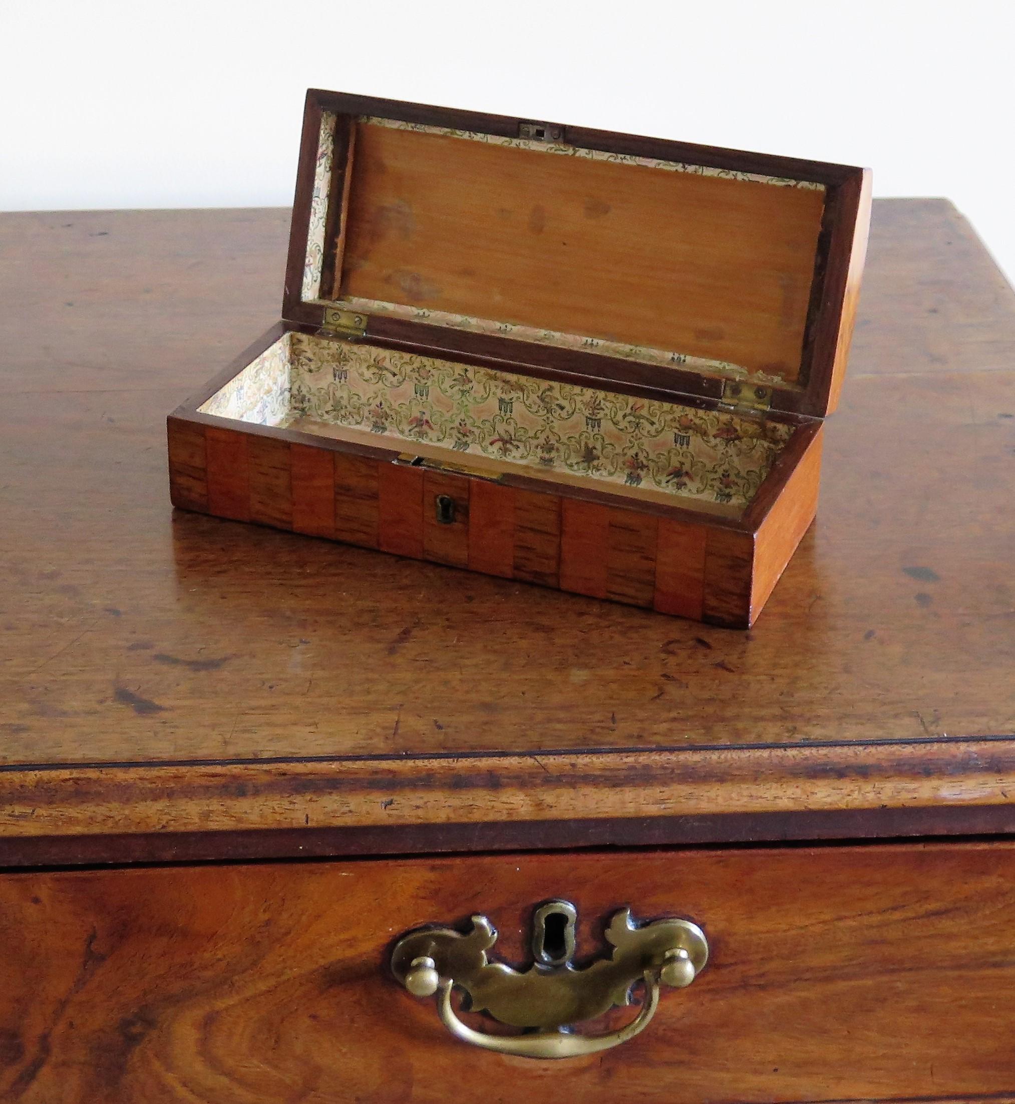 Georgian Box with Domed Lid Cross Banded hardwood, circa 1810 12