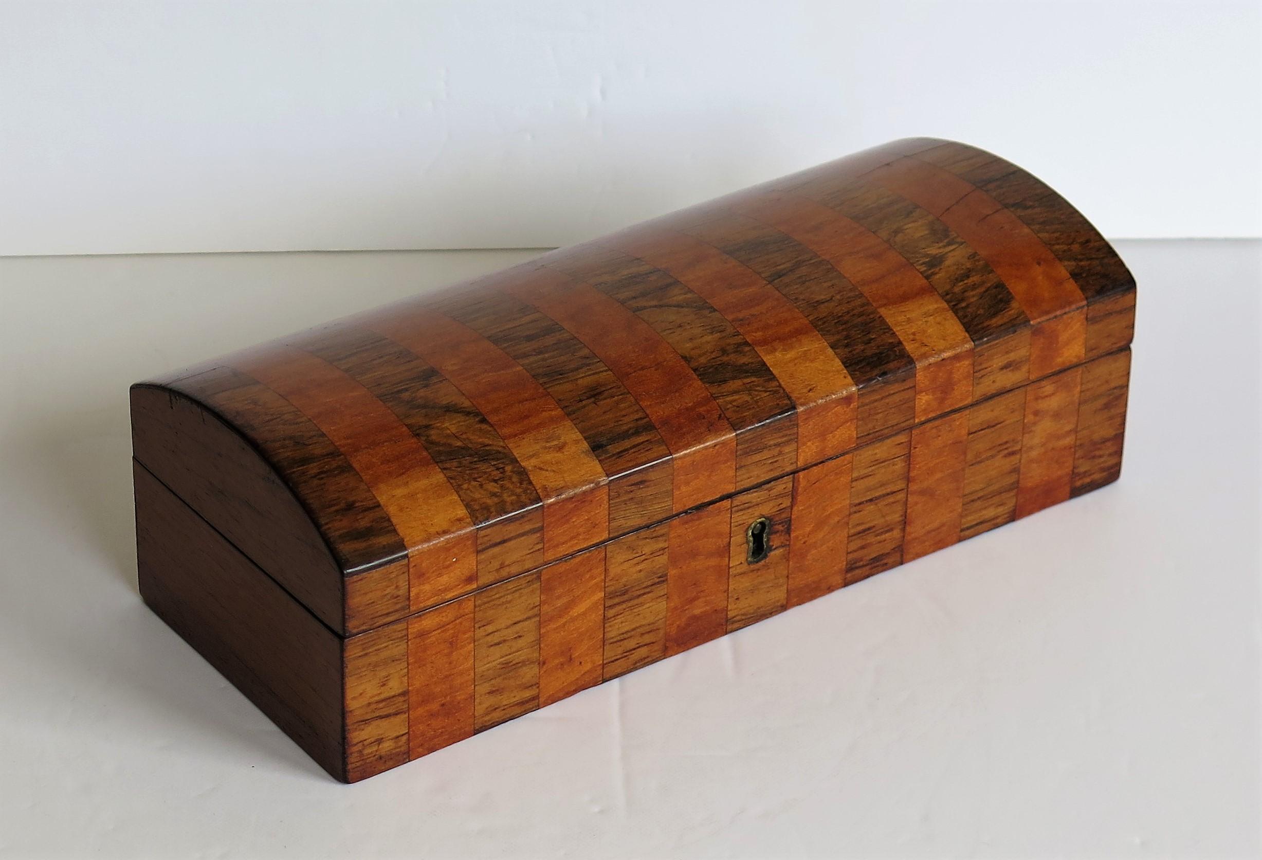 Hand-Crafted Georgian Box with Domed Lid Cross Banded hardwood, circa 1810