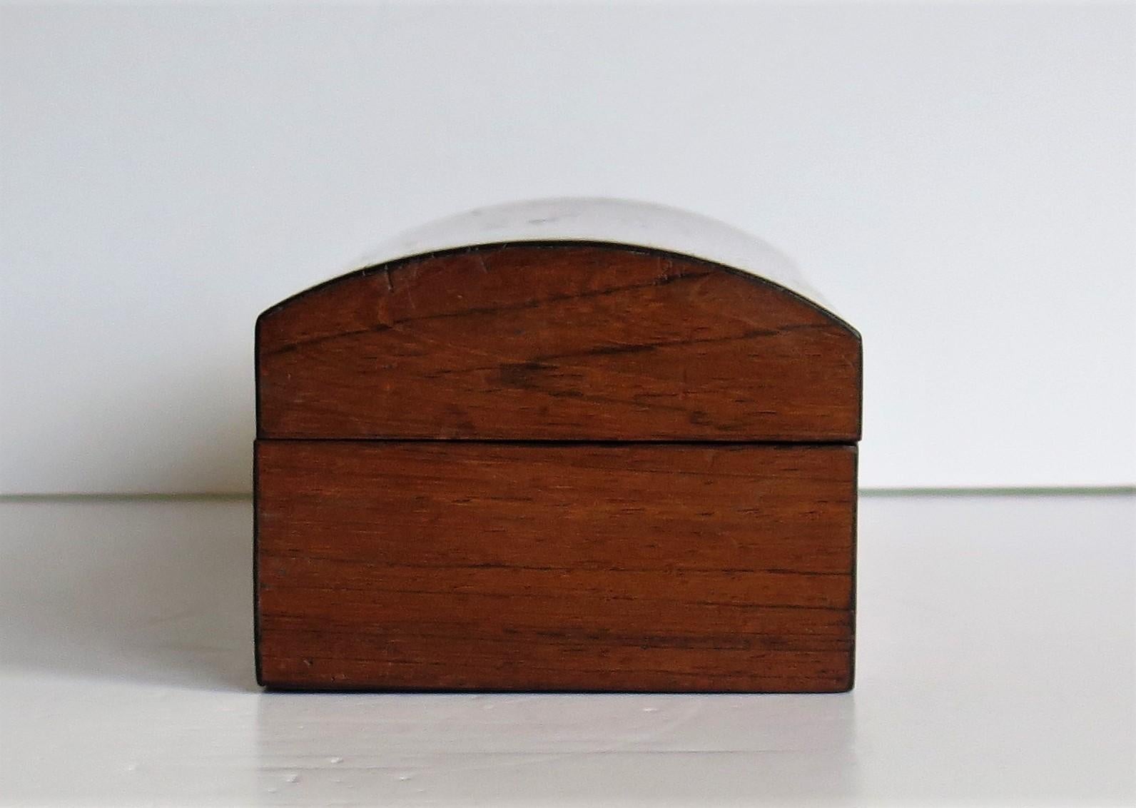 Hardwood Georgian Box with Domed Lid Cross Banded hardwood, circa 1810