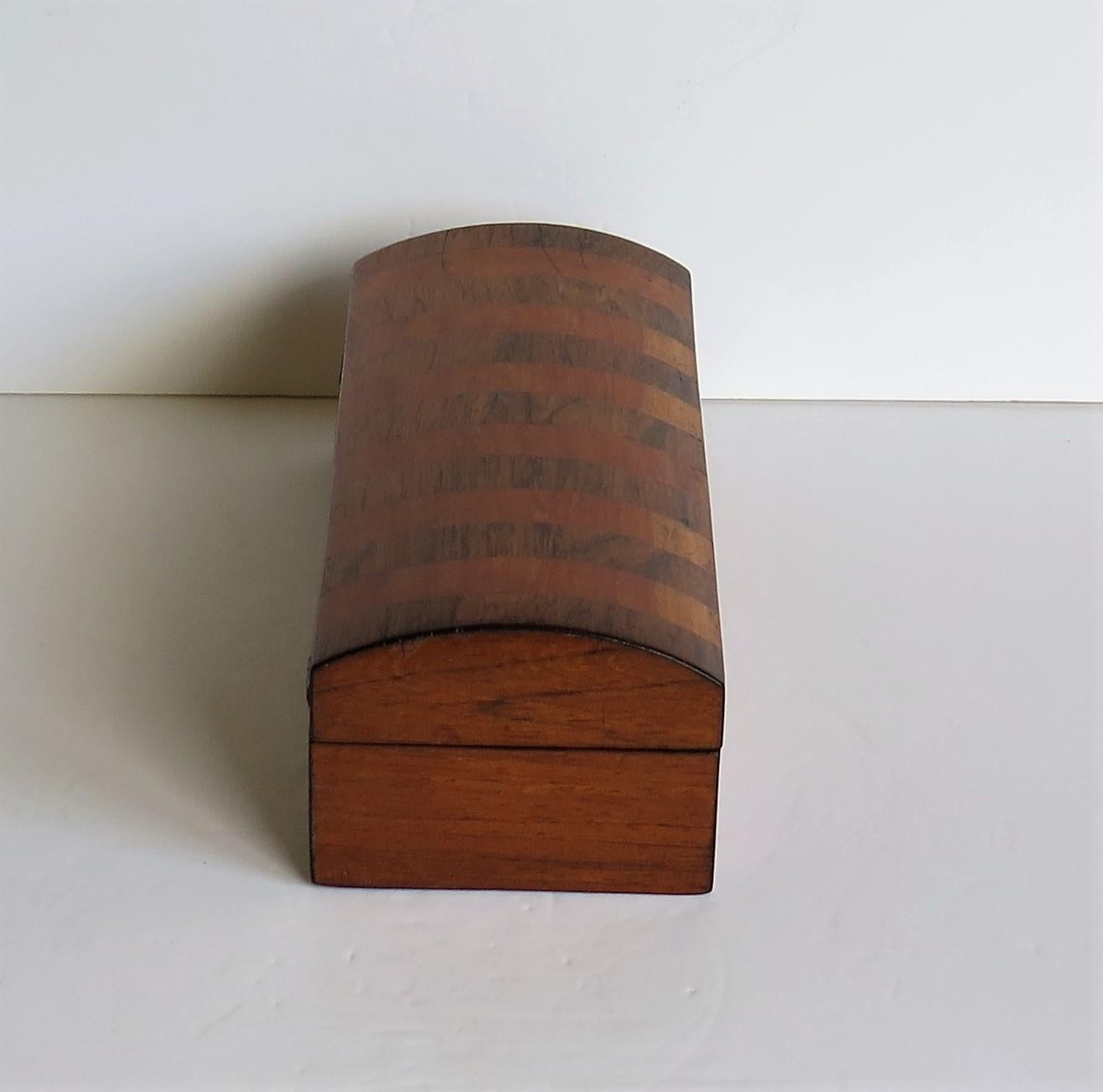 Georgian Box with Domed Lid Cross Banded hardwood, circa 1810 1