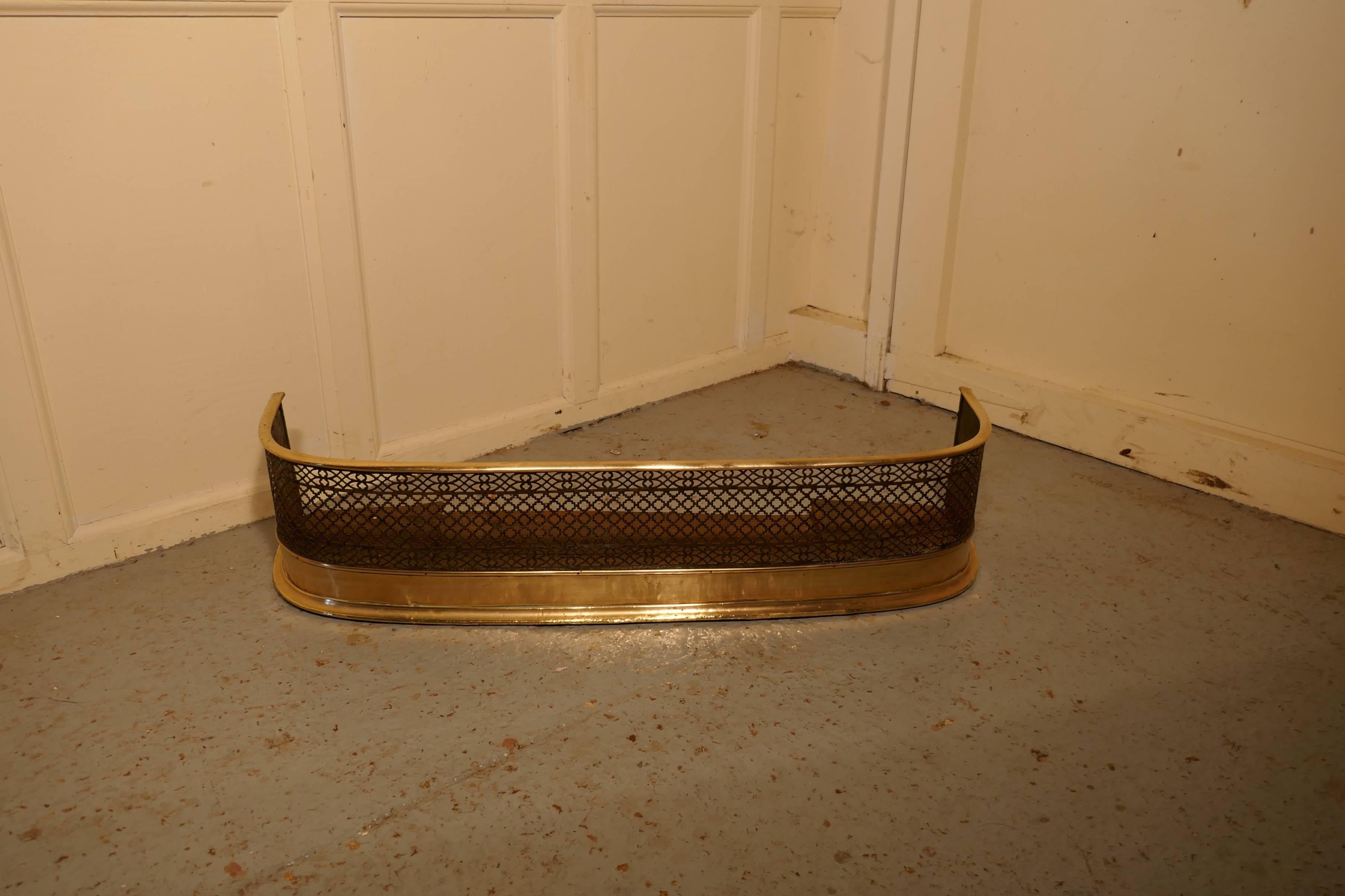 Victorian Georgian Brass and Iron Club Fender