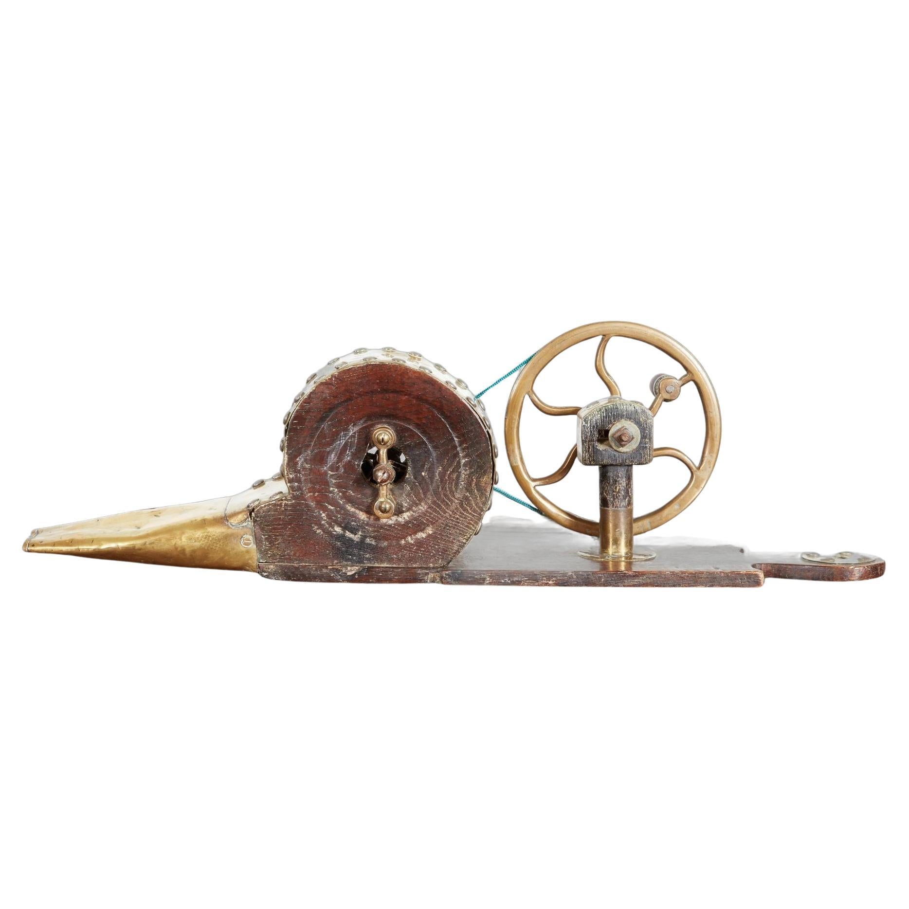 Georgian Brass and Mahogany Mechanical Bellows For Sale