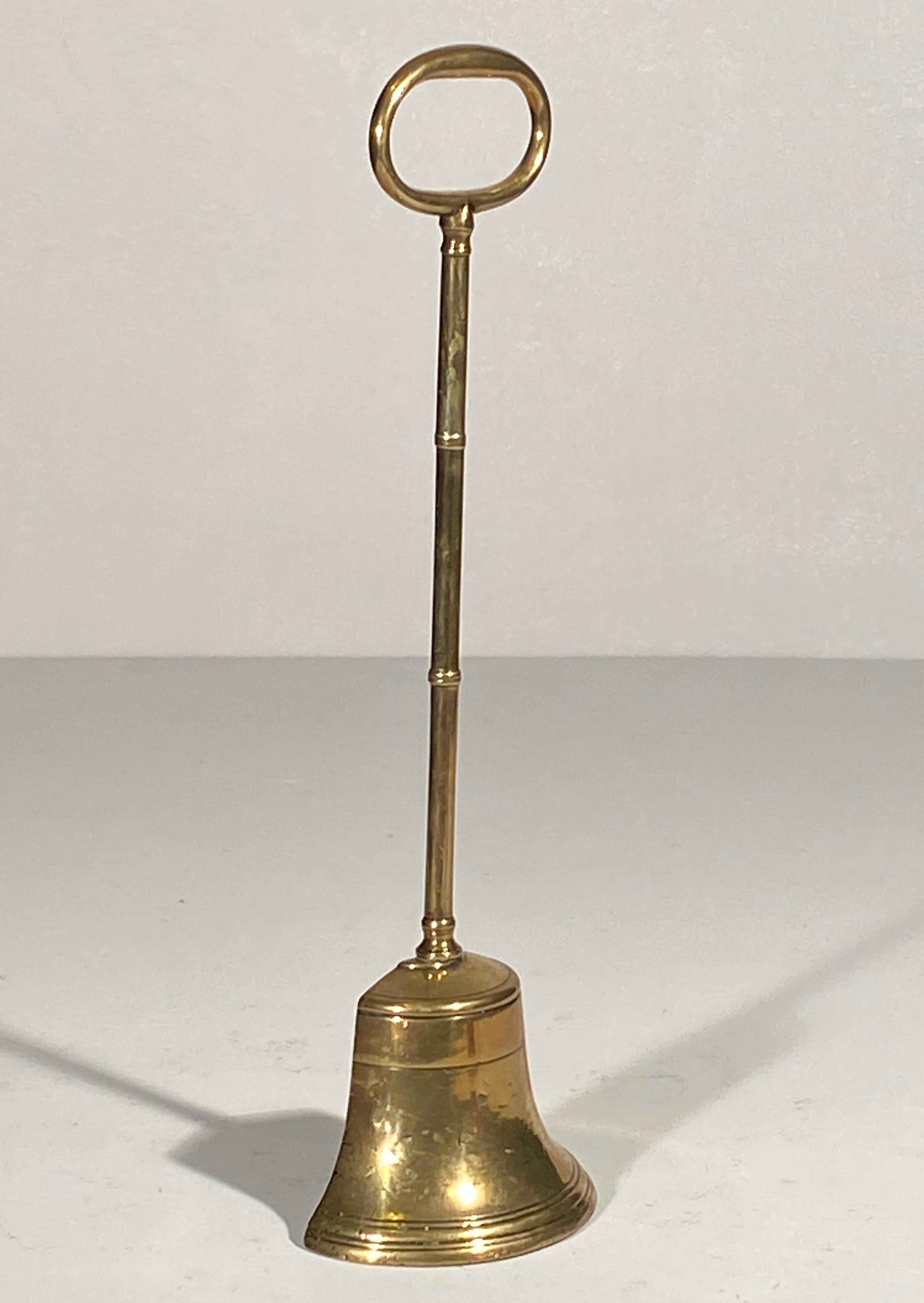 British Georgian Brass Bell Shaped Door Stop Door Porter 18th Century For Sale