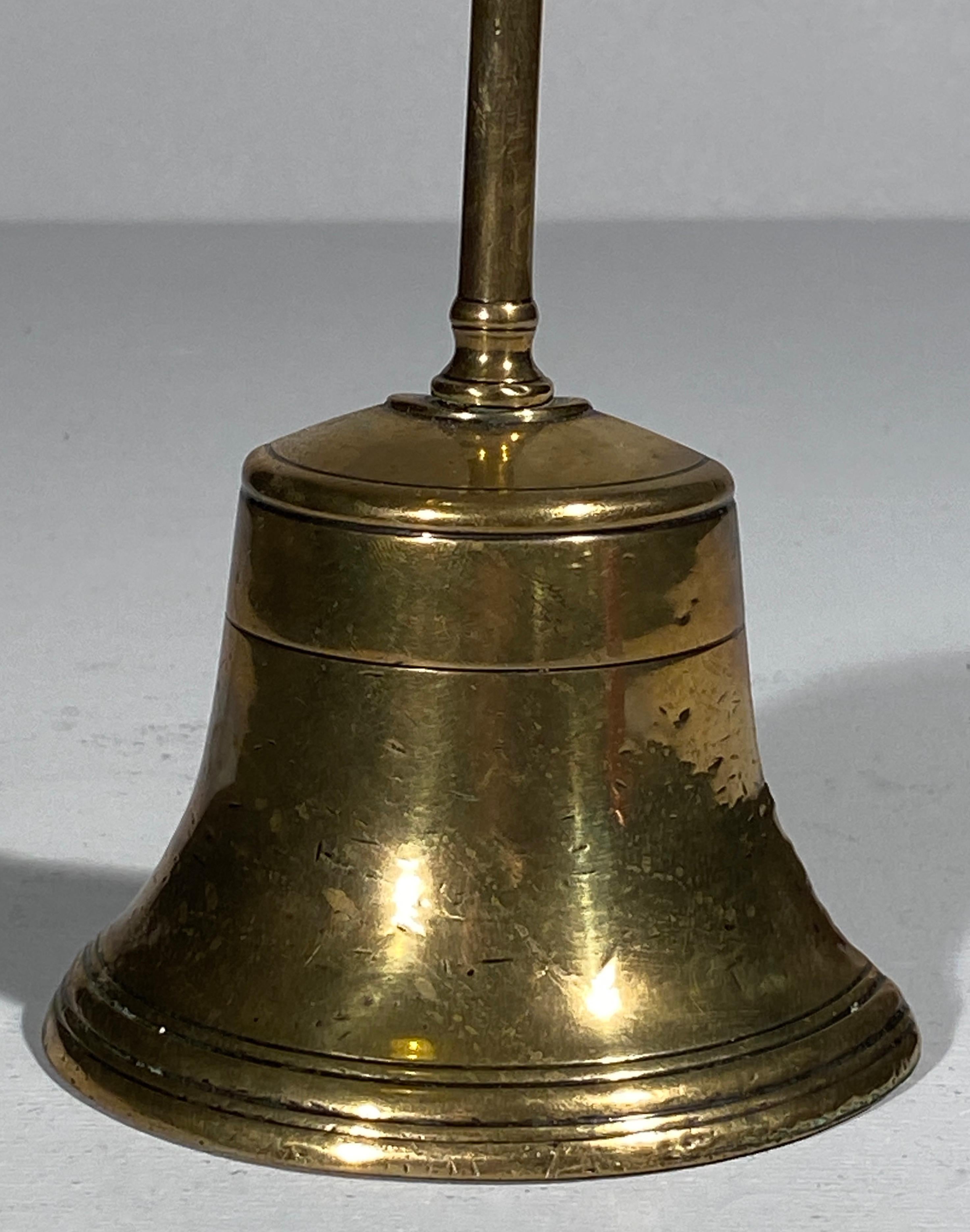 Georgian Brass Bell Shaped Door Stop Door Porter 18th Century In Good Condition For Sale In Cheltenham, GB