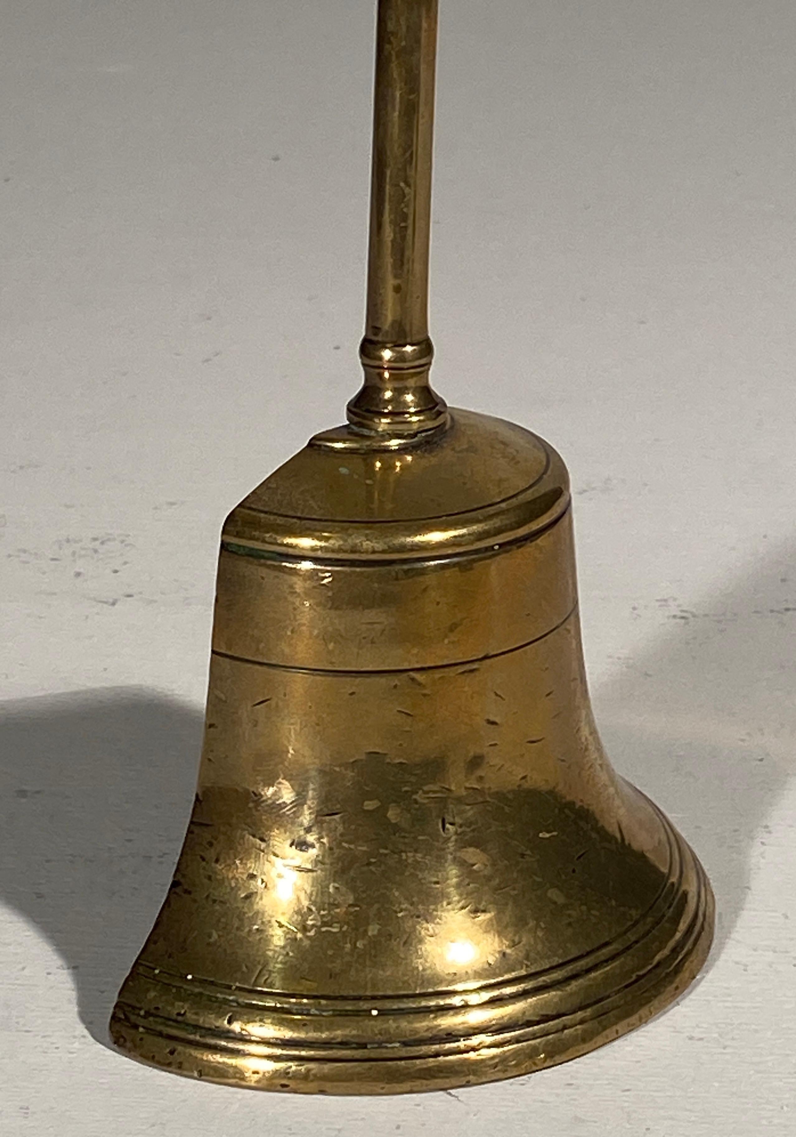 Georgian Brass Bell Shaped Door Stop Door Porter 18th Century For Sale 1