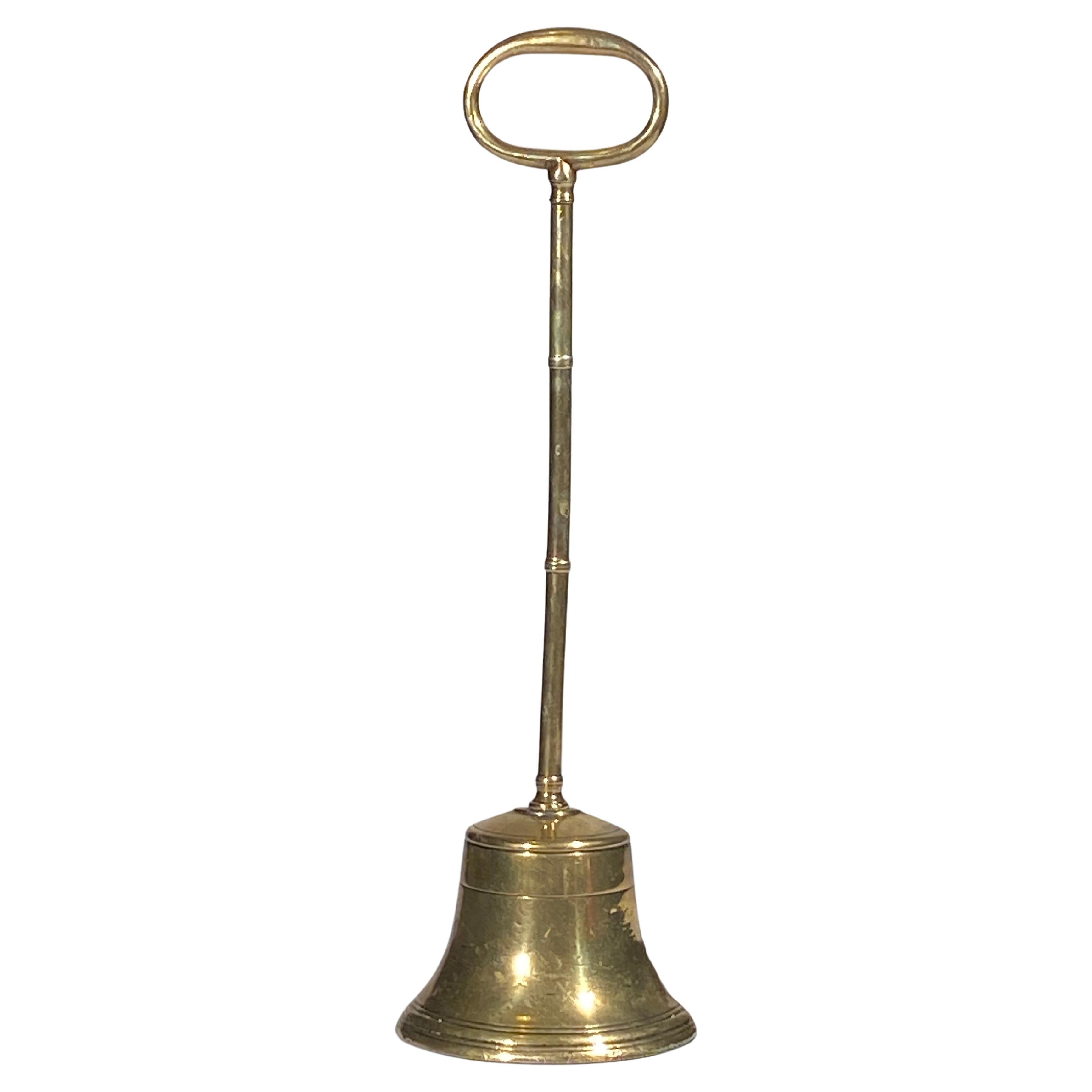 Georgian Brass Bell Shaped Door Stop Door Porter 18th Century For Sale