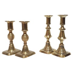 Georgian Brass Candlesticks, Two Pairs, English, circa 1825