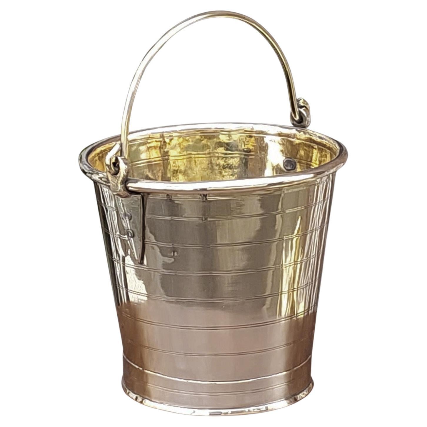 Georgian Brass Ice Bucket For Sale
