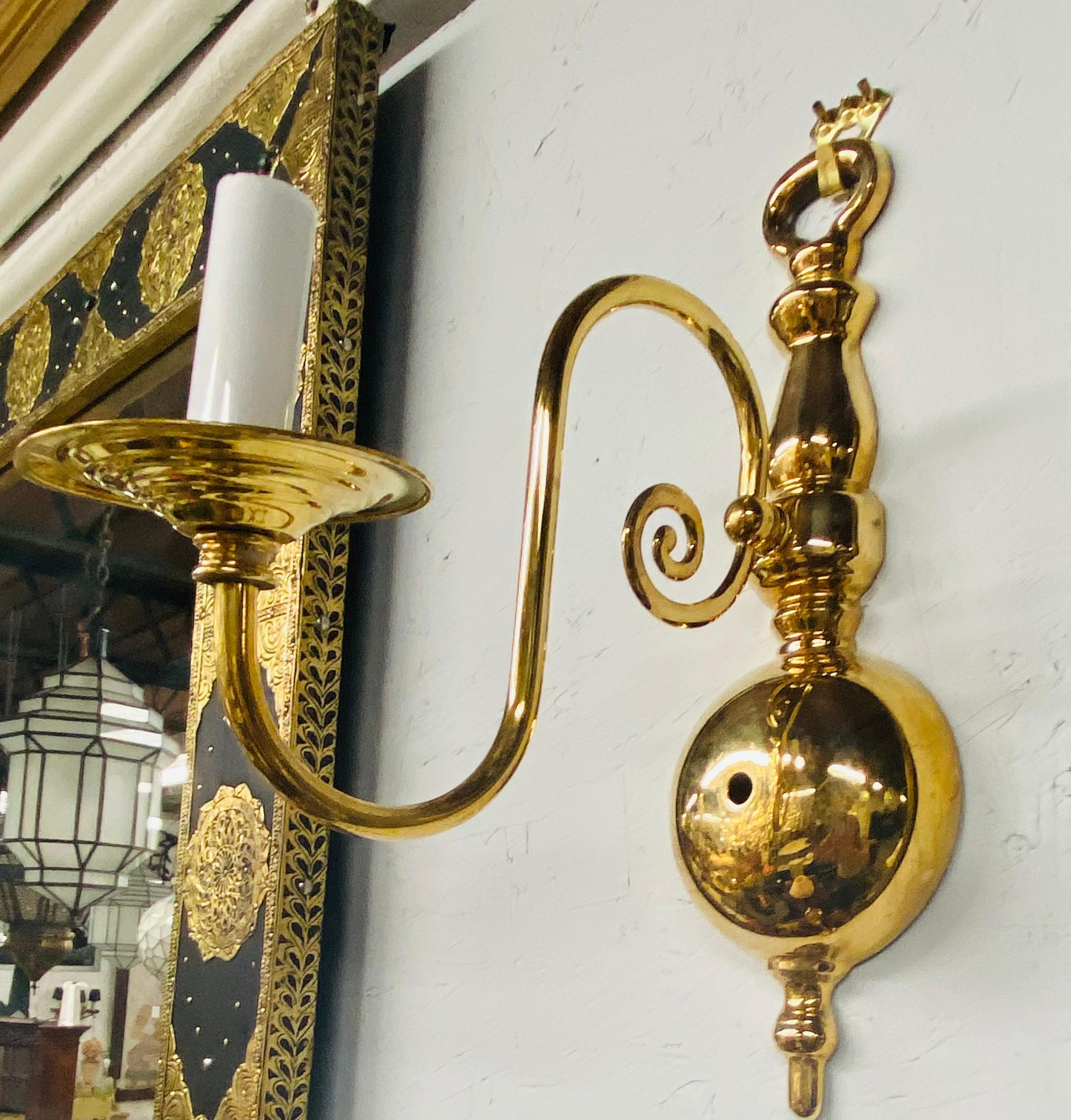 Georgian Brass Wall Sconce, a Pair For Sale 6