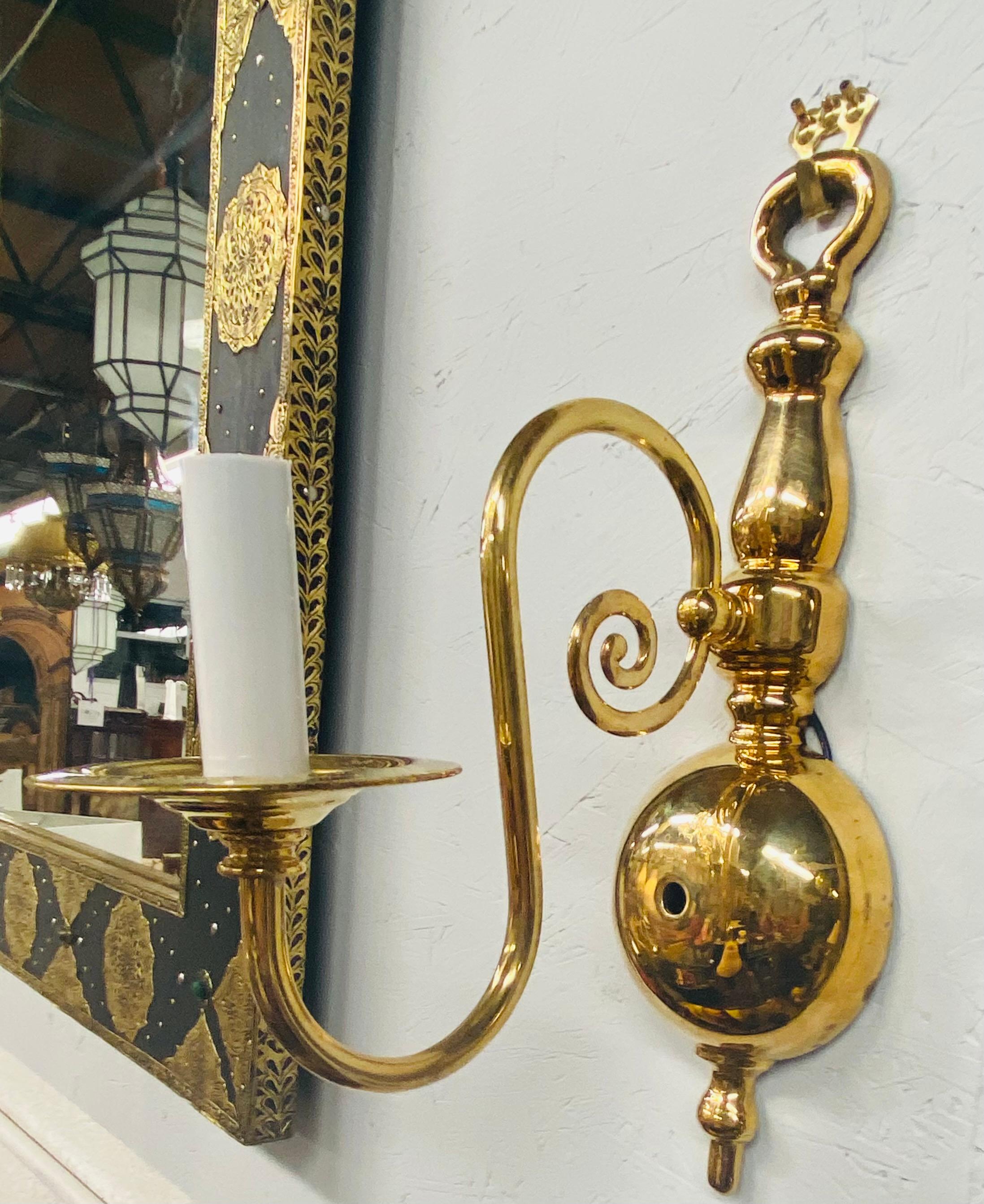 Georgian Brass Wall Sconce, a Pair For Sale 7