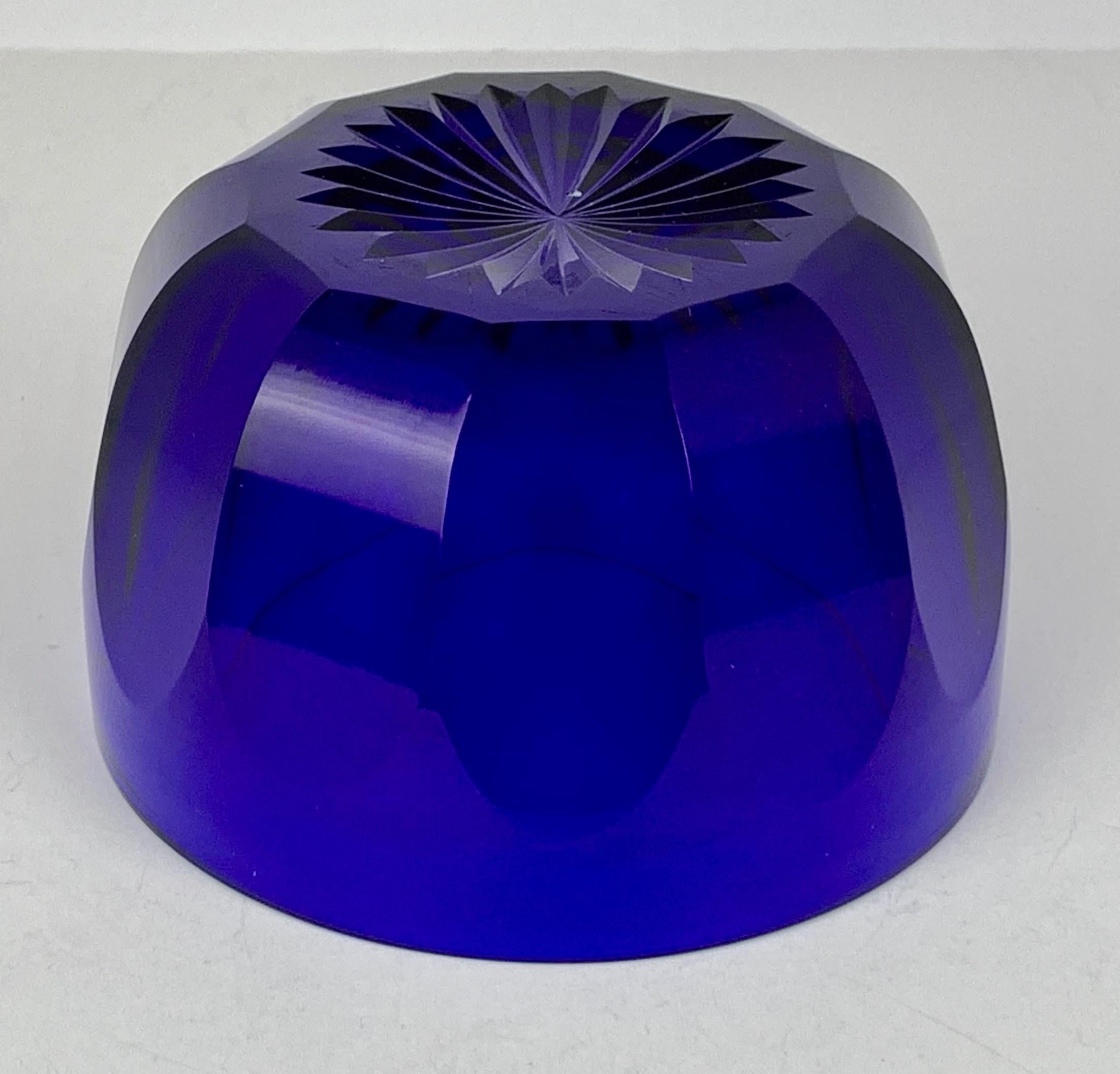 Cobalt Blue Finger Bowl Hand Blown & Cut-English, Georgian Period In Good Condition In West Palm Beach, FL