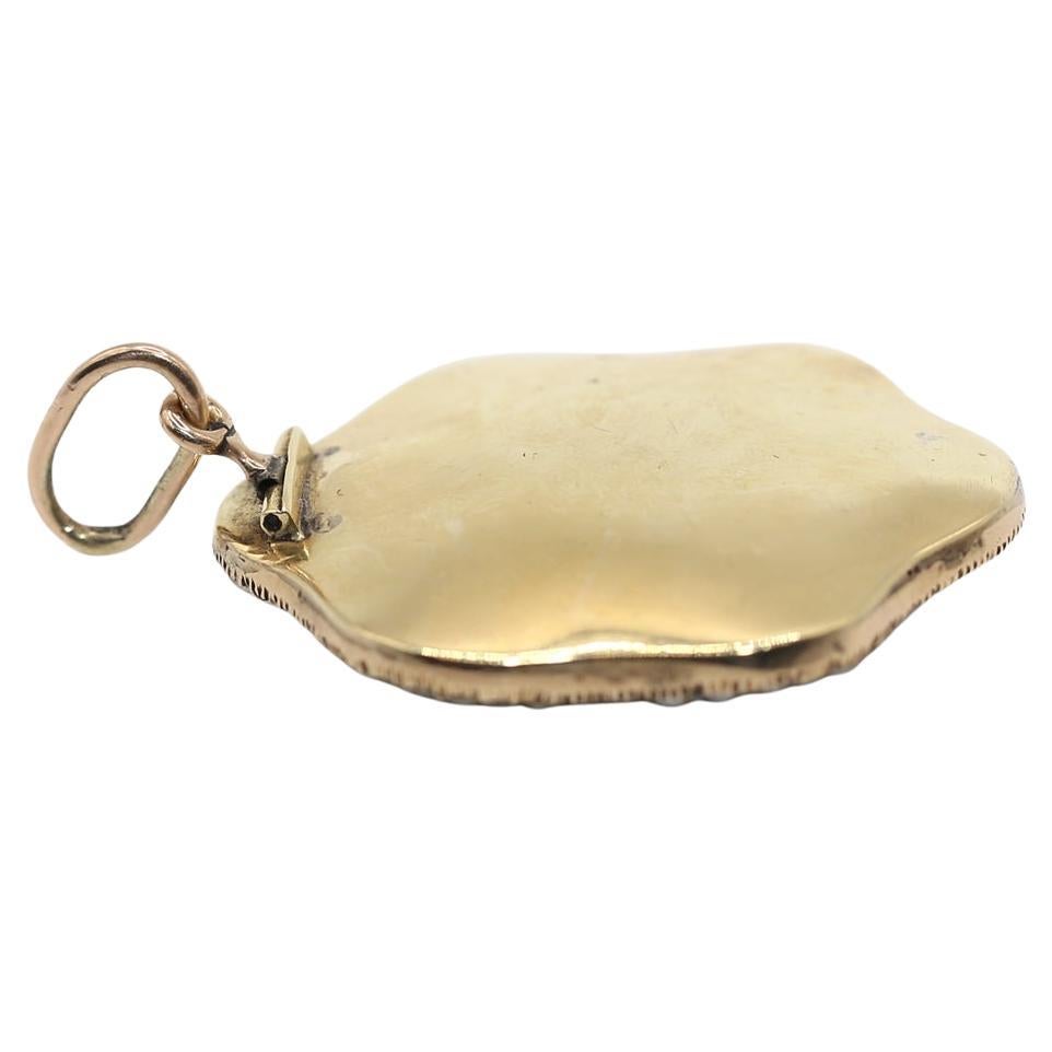 Georgien Pendentif géorgien Bristol Blue Glass Diamonds 18K, 1910 en vente
