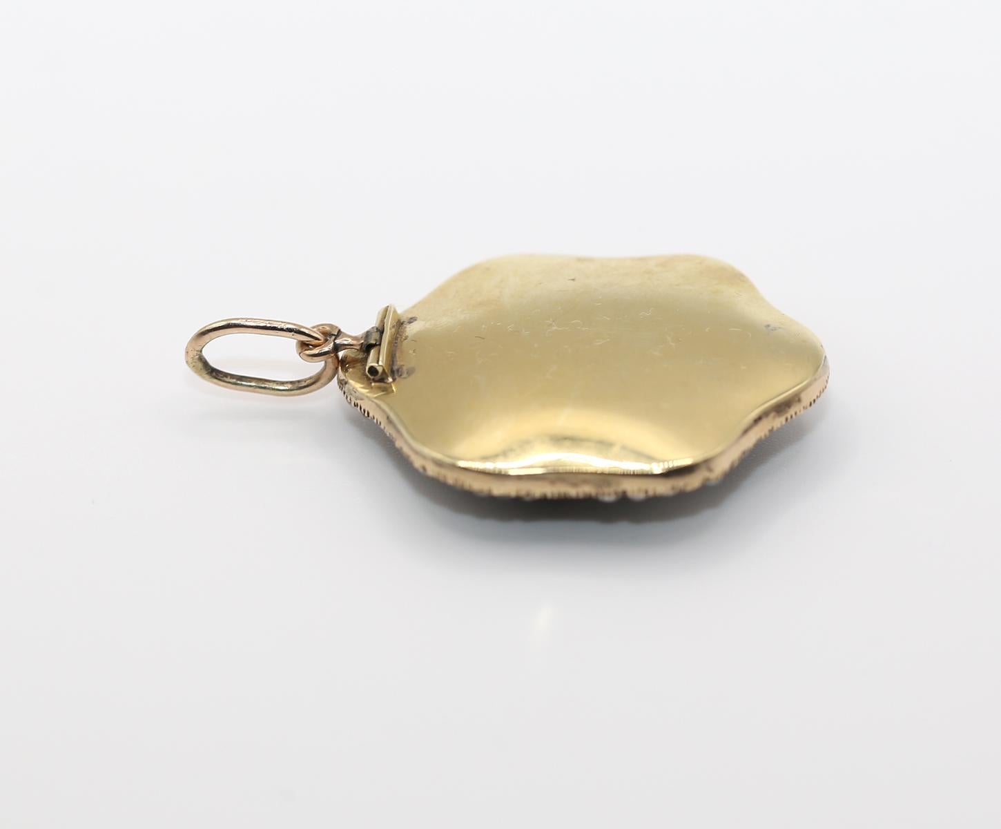 Pendentif géorgien Bristol Blue Glass Diamonds 18K, 1910 en vente 1