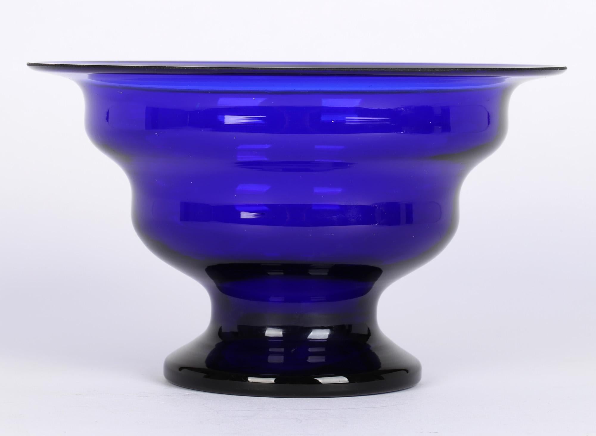 blue pedestal bowl